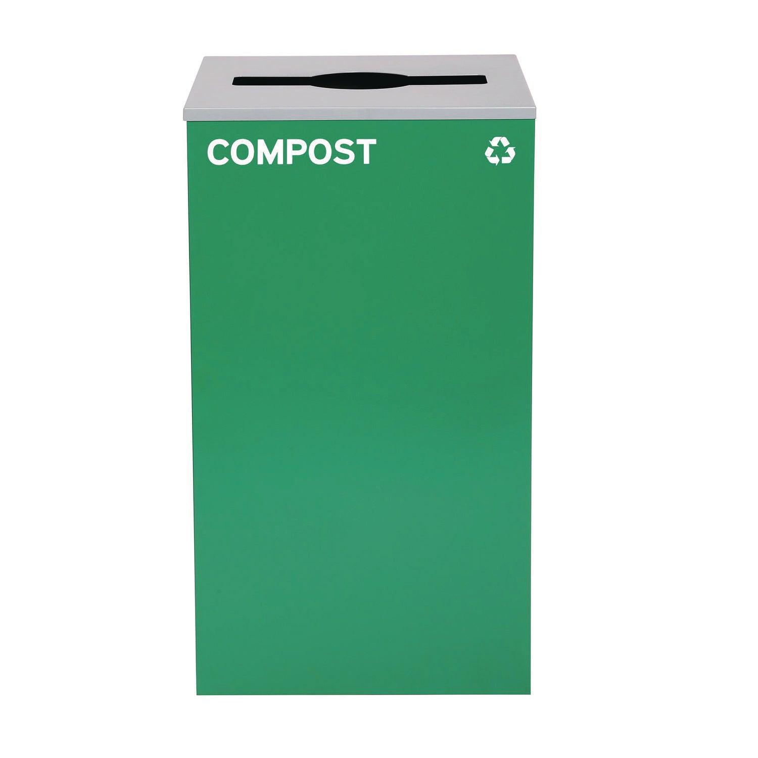 Alpine Industries 29 Gallon Trash/Recycling Cans, Steel, Green Compost Can with Mixed Lid - Bloom Skins