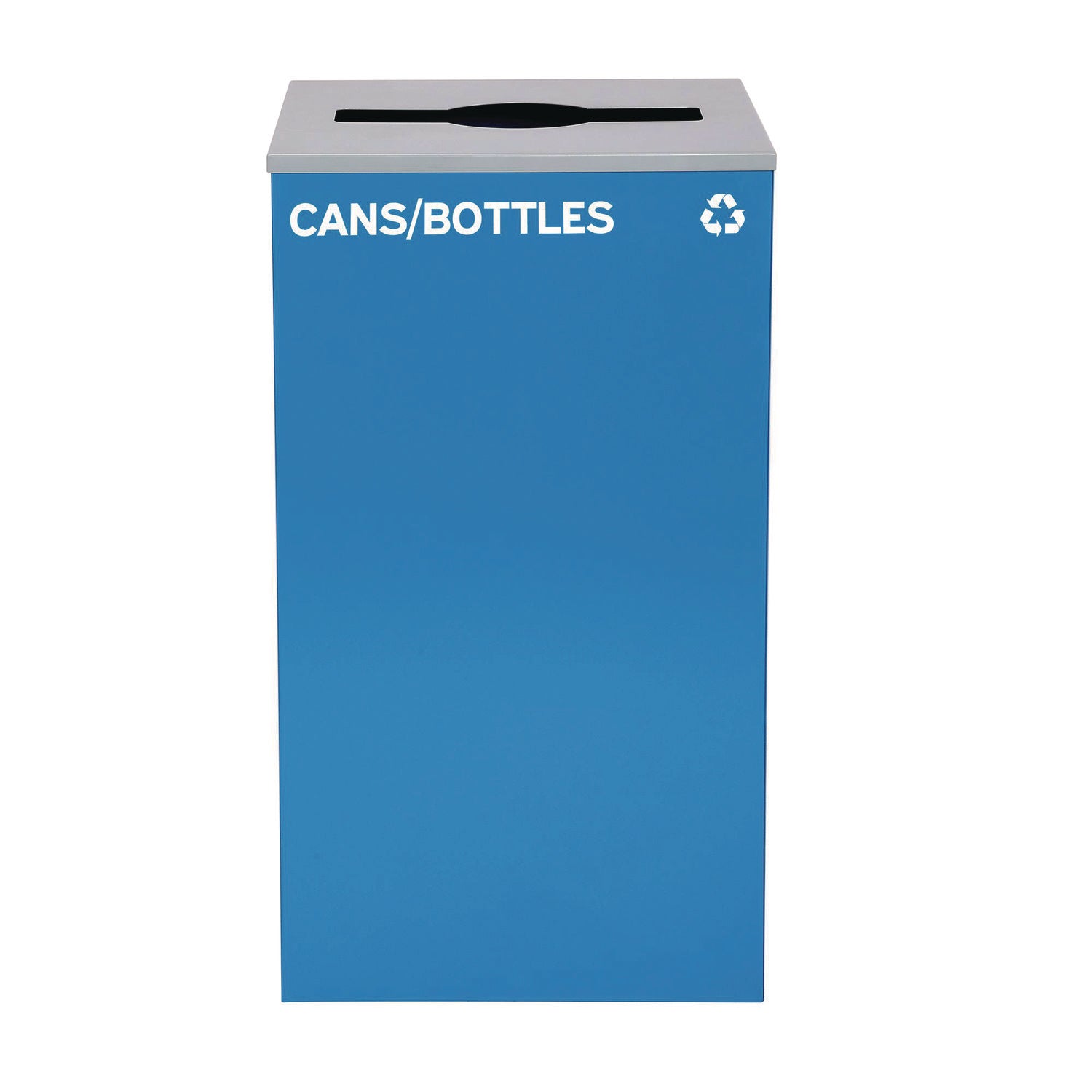 Alpine Industries 29 Gallon Trash/Recycling Cans, Steel, Blue Cans/Bottles Recycling Can with Mixed Lid - Bloom Skins