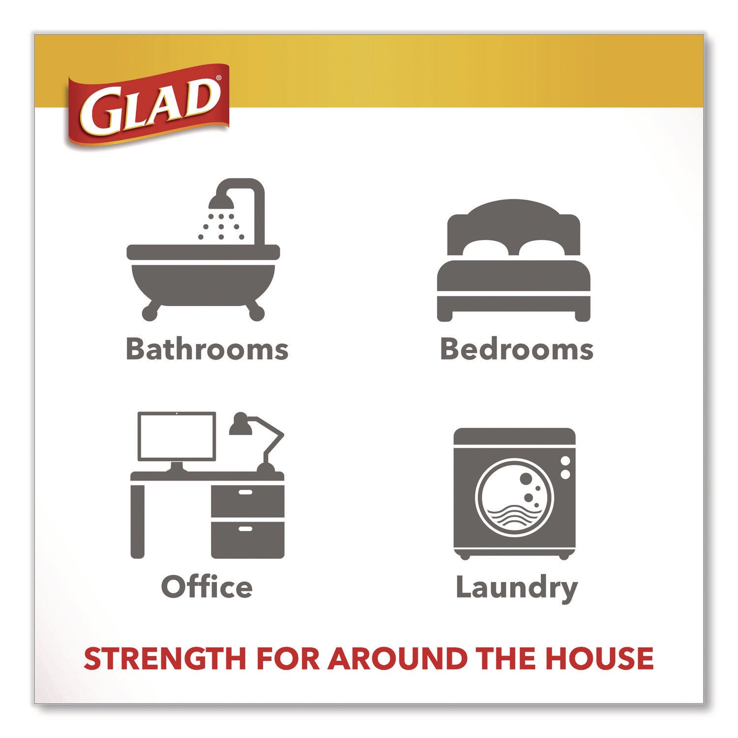 Glad® Small Kitchen Drawstring Trash Bags, 4 gal, Beachside Breeze Scent, 0.5 mil, 18" x 17", Blue, 80/Box