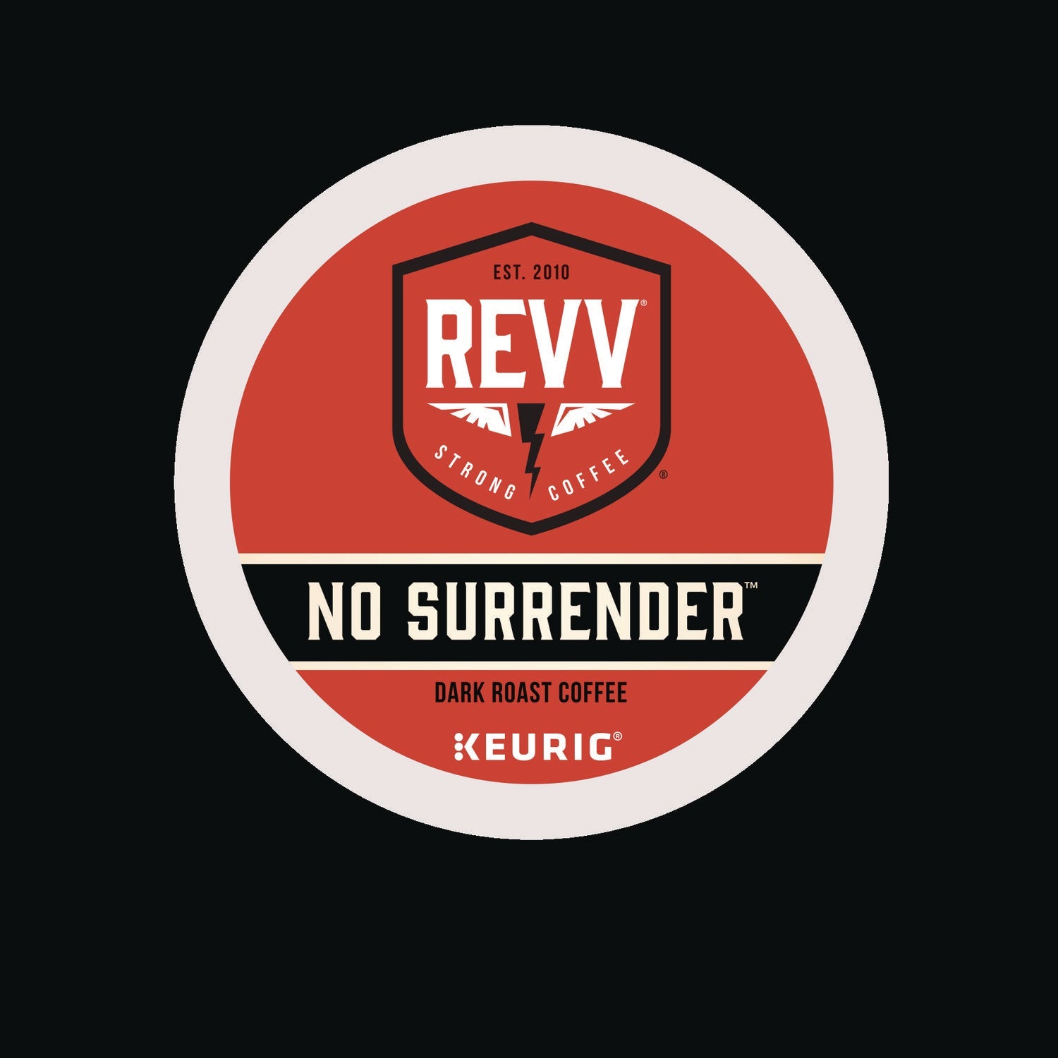 revv® No Surrender K-Cup, Dark Roast, K-Cup, 24/box