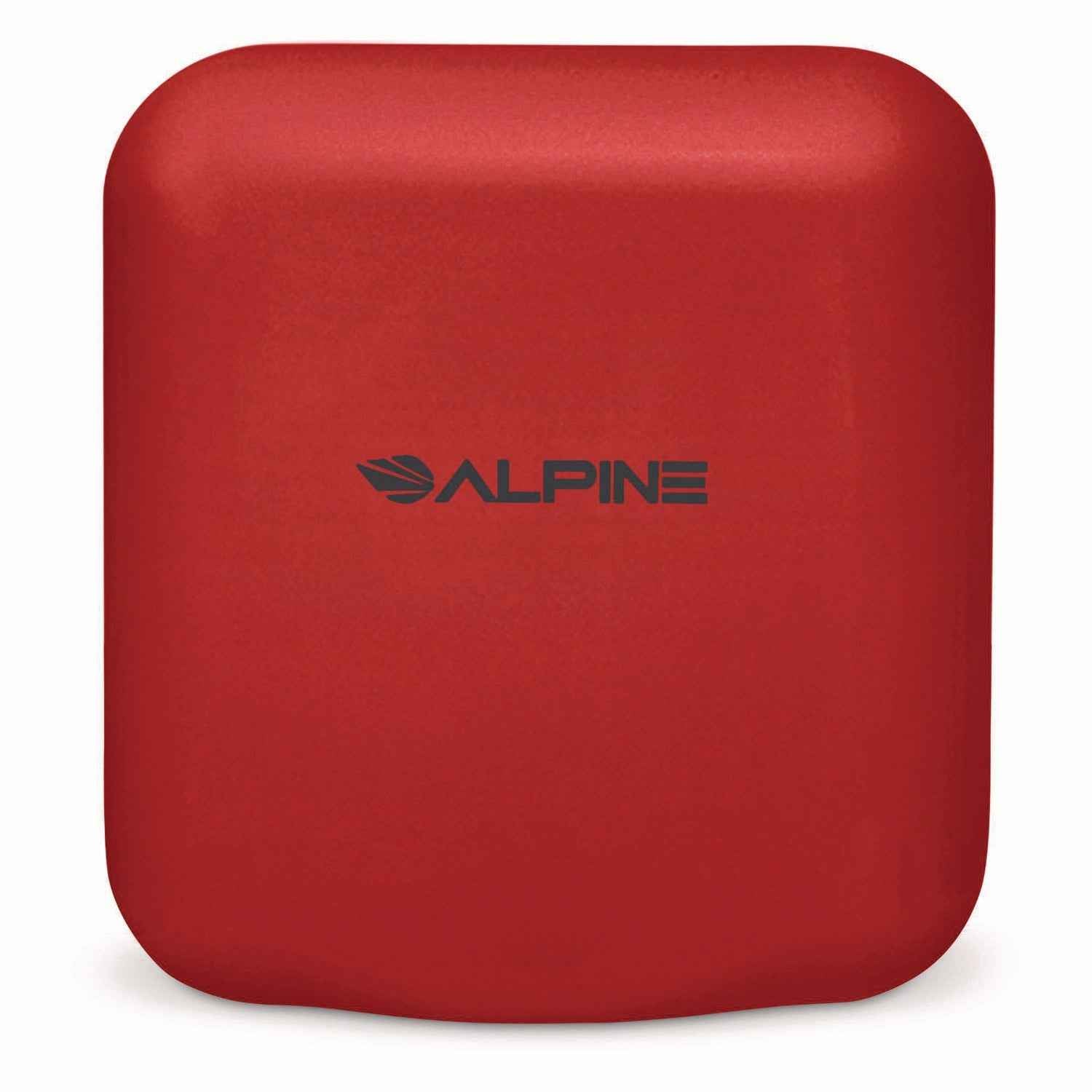 Alpine Industries Hemlock Commercial Automatic 120V Hand Dryer, 6.68 x 11.41 x 12.31, Stainless Steel, Red