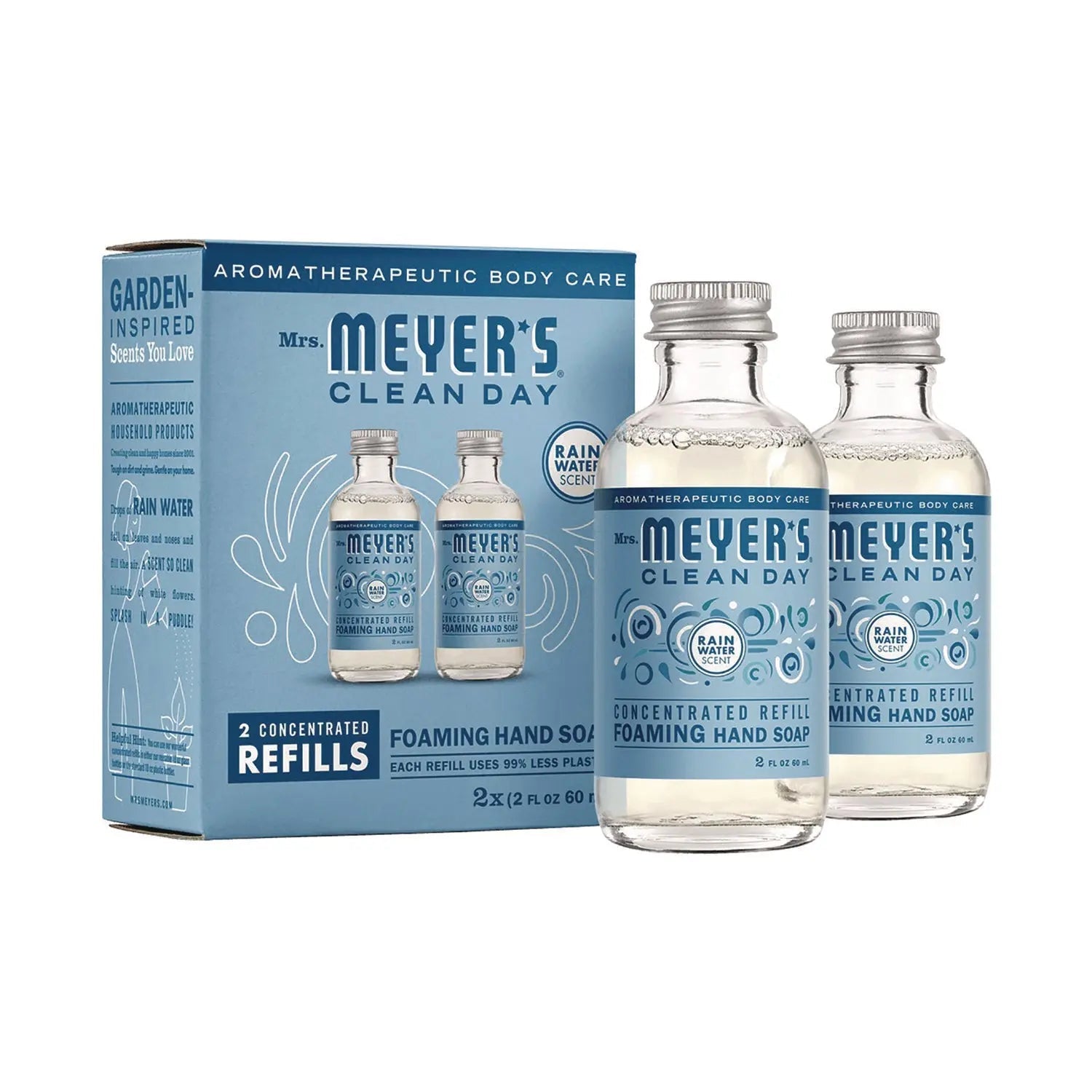 Mrs. Meyer's® Clean Day Concentrated Foaming Hand Soap Dispenser Refill, Rain Water, 2 oz Bottle, 2/Pack