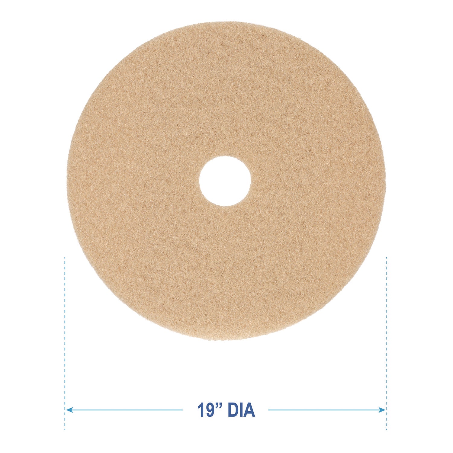 Boardwalk® Burnishing Floor Pads, 19" Diameter, Tan, 5/carton