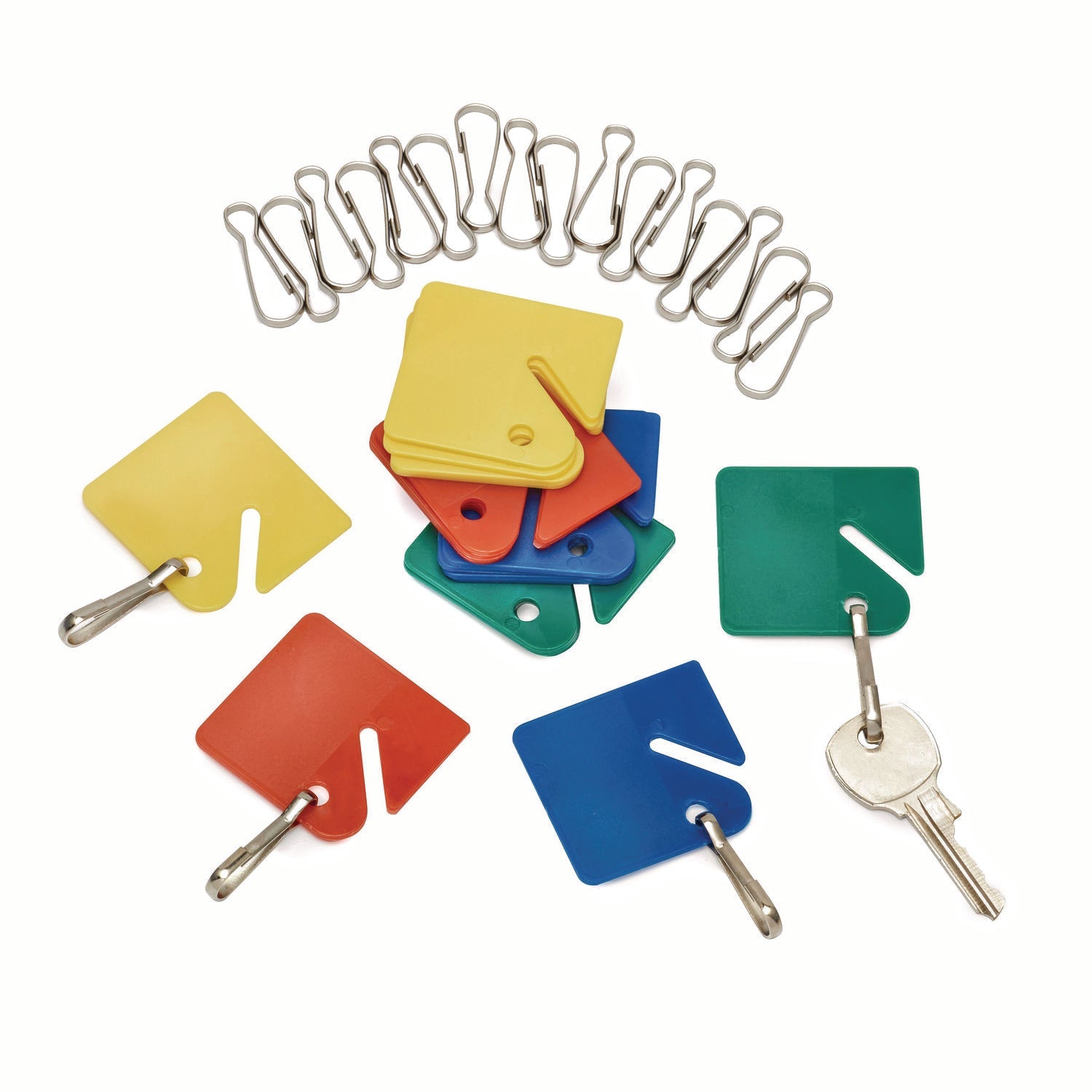AdirOffice Plastic Identification Key Tags, Plastic, Assorted Colors, 20/Pack