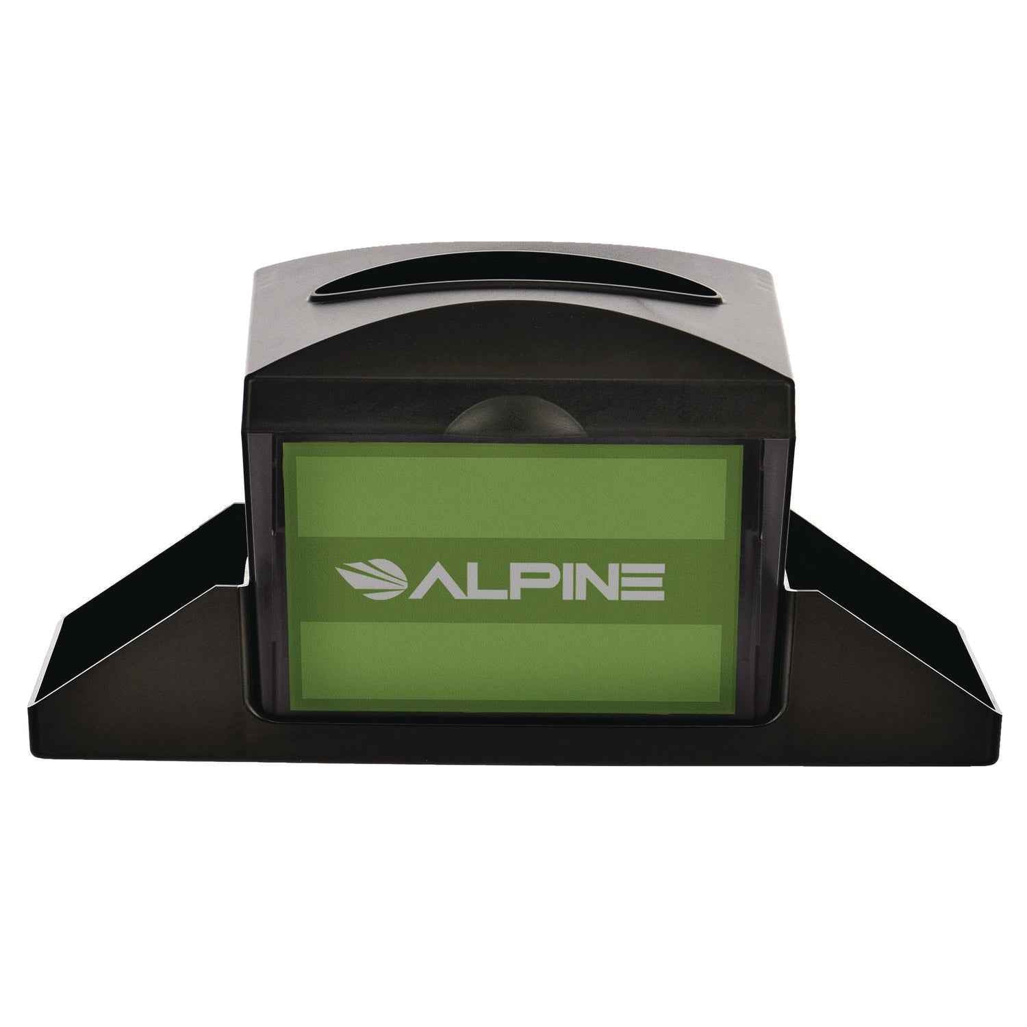 Alpine Industries Interfold Table Top Dispenser Napkin Holder with Caddy, 6 x 14.17 x 6.5, Black
