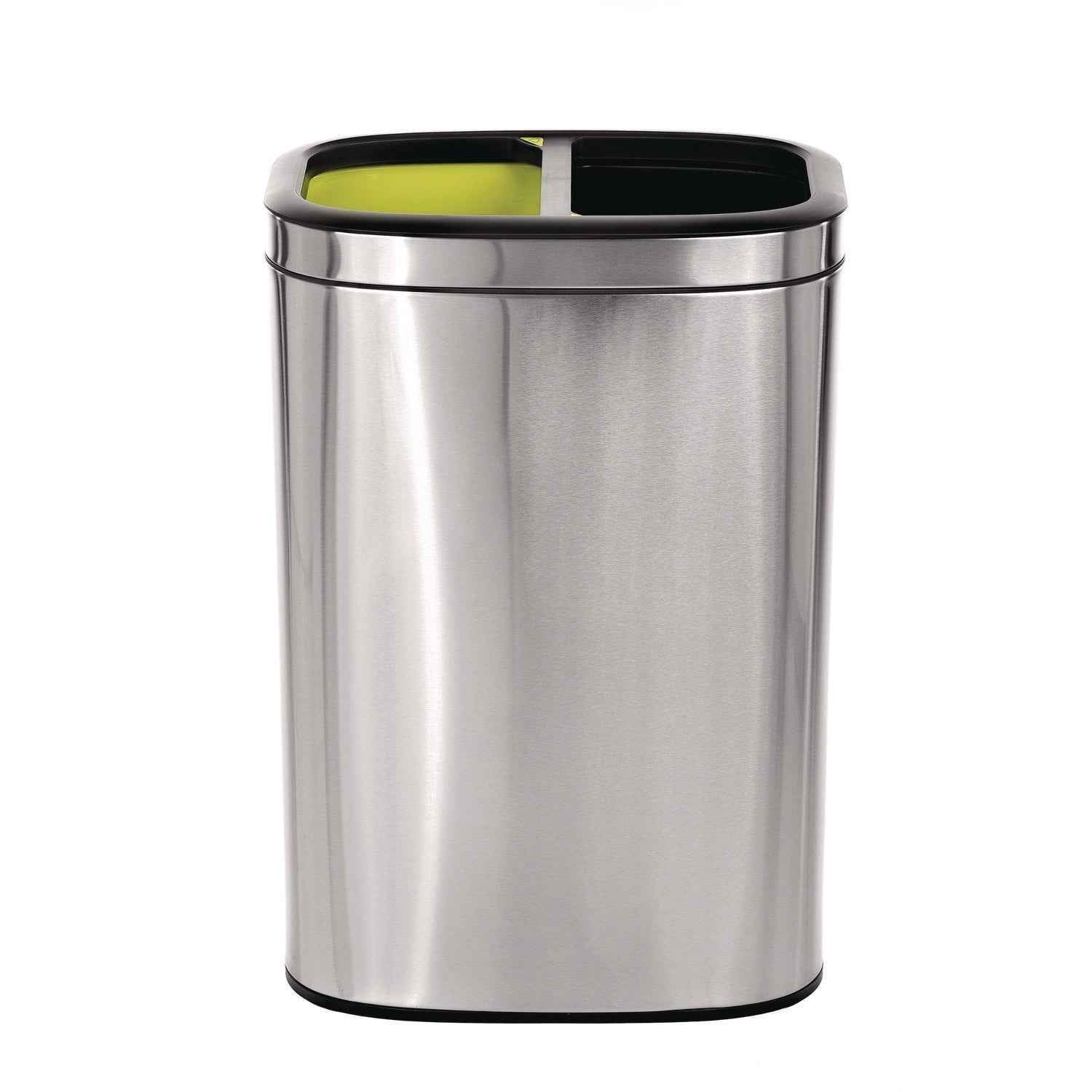 Alpine Industries 10.5 Gallon Stainless Steel Open Top Dual Compartment Trash Can
