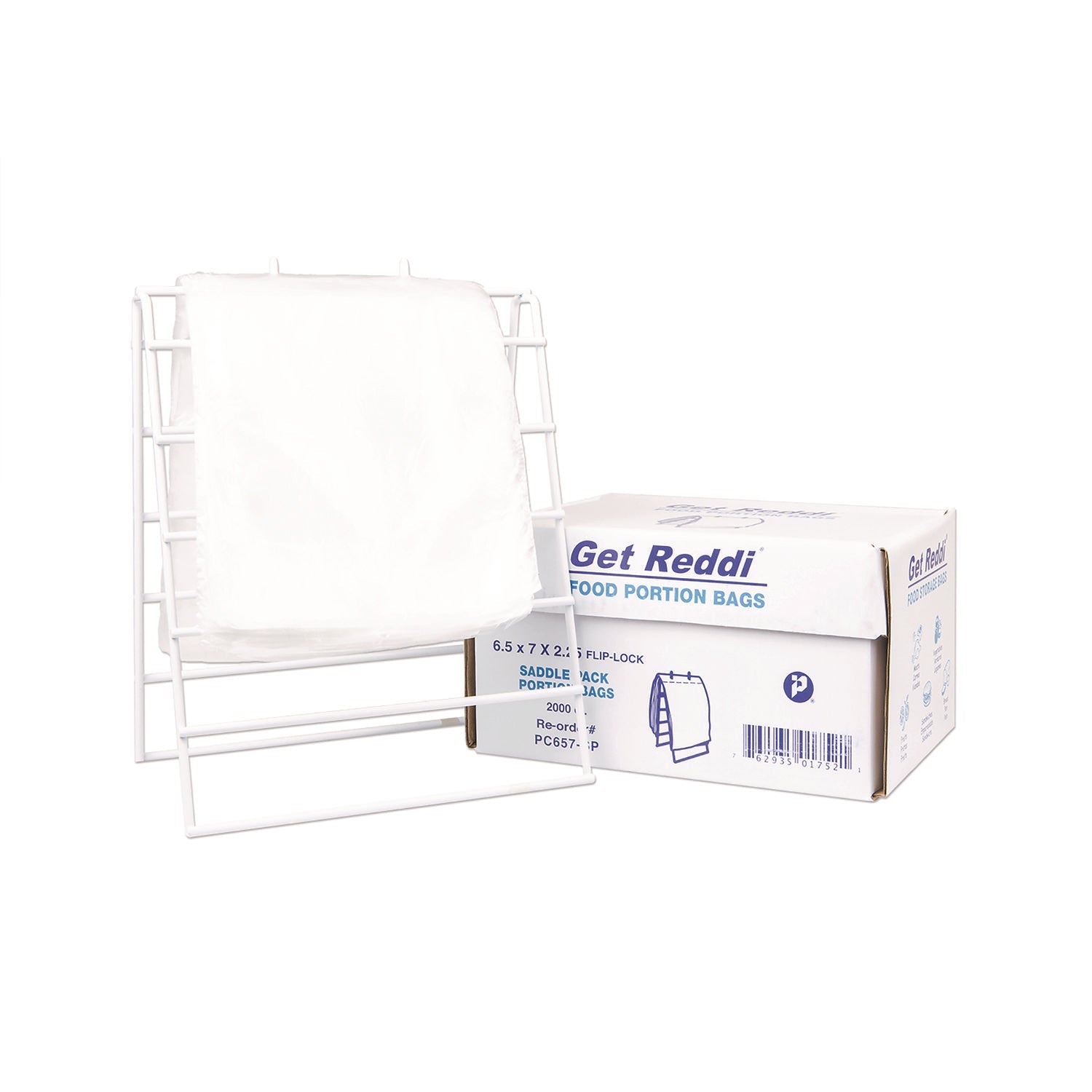 Inteplast Group Get Reddi Saddle Pack Poly Food Portion Bags, Fold-Top Closure, 0.5 mil, 6.5" x 7", Clear, 2,000/Carton