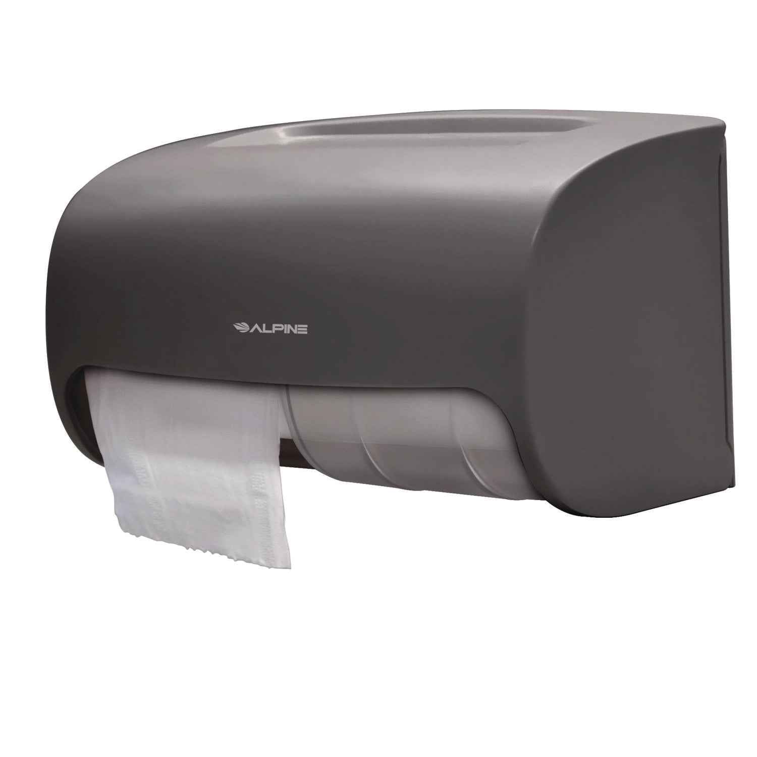 Alpine Industries Side-by-Side Double Roll Toilet Tissue Dispenser, 6.3 x 6.3 x 10.3, Gray