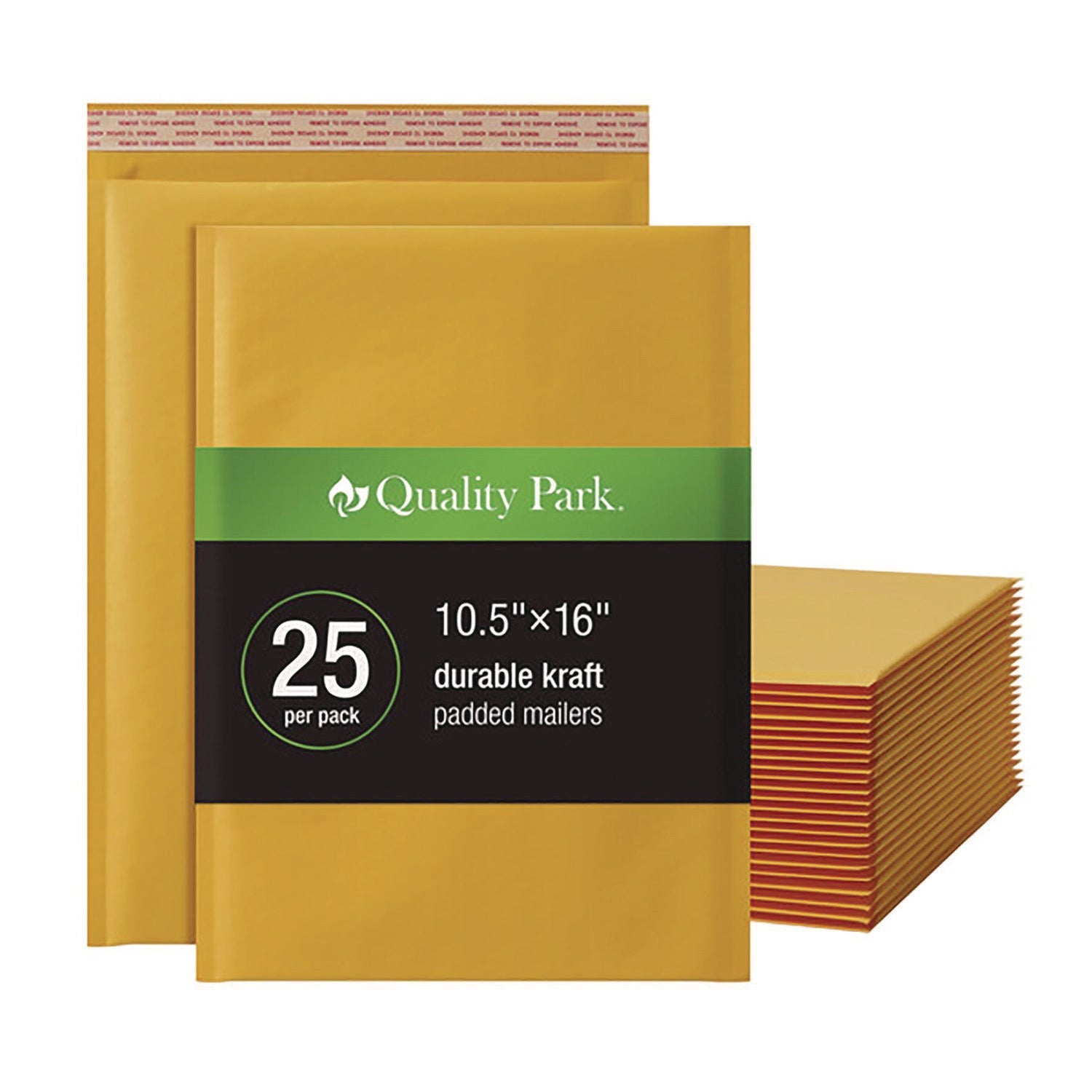 Quality Park™ Kraft Bubble Mailers, Barrier Bubble Cushion, Redi-Seal Adhesive Closure, 10.5 x 15, Brown Kraft, 25/Pack - Bloom Skins
