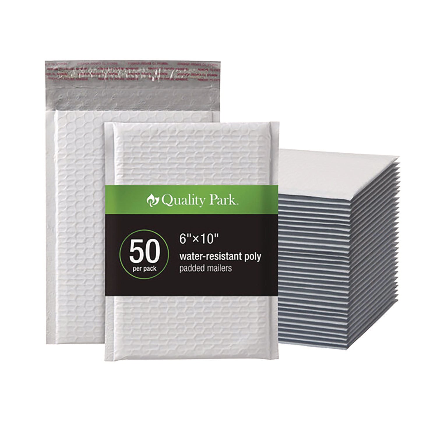 Quality Park™ Poly Bubble Mailers, #0, Barrier Bubble Cushion, Redi-Seal Adhesive Closure, 6 x 9, White, 25/Pack