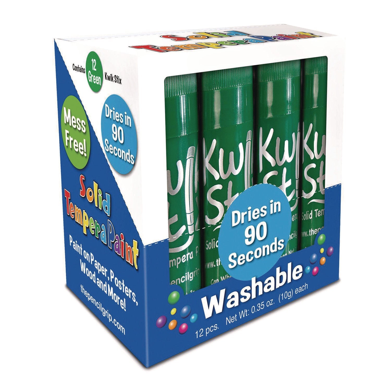 TPG Creations™ Kwik Stix Single Color Pack, 0.7" x 3.5", Green, 12/Pack, 12 Packs/Carton