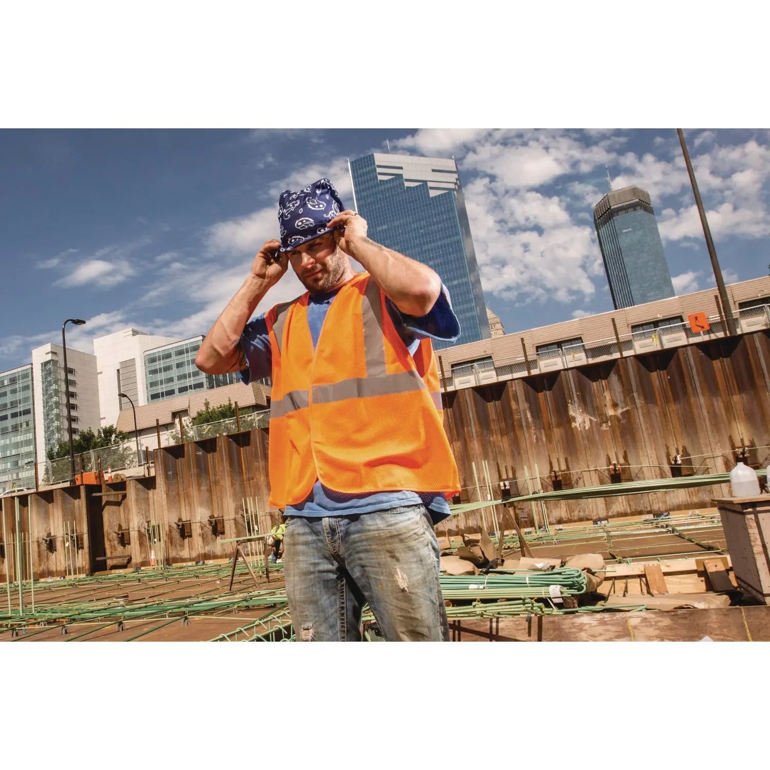 ergodyne® GloWear 8205HL-ECO Class 2 Recycled Hi-Vis Vest, Mesh, Polyester, 2X-Large/3X-Large, Orange
