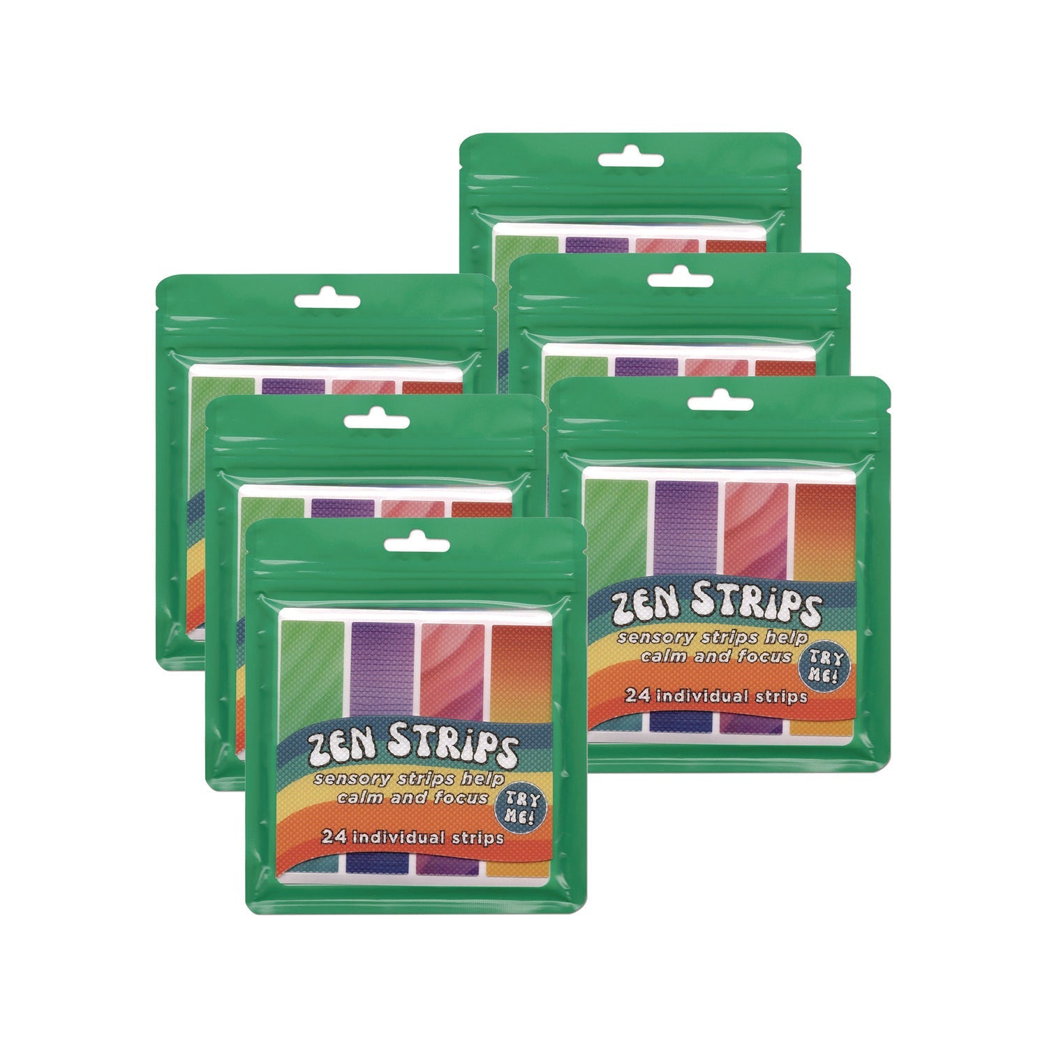 TPG Creations™ Zen Strips, Bumpy Gradient Classpack, Assorted Colors, 24/Set, 6 Sets/Carton