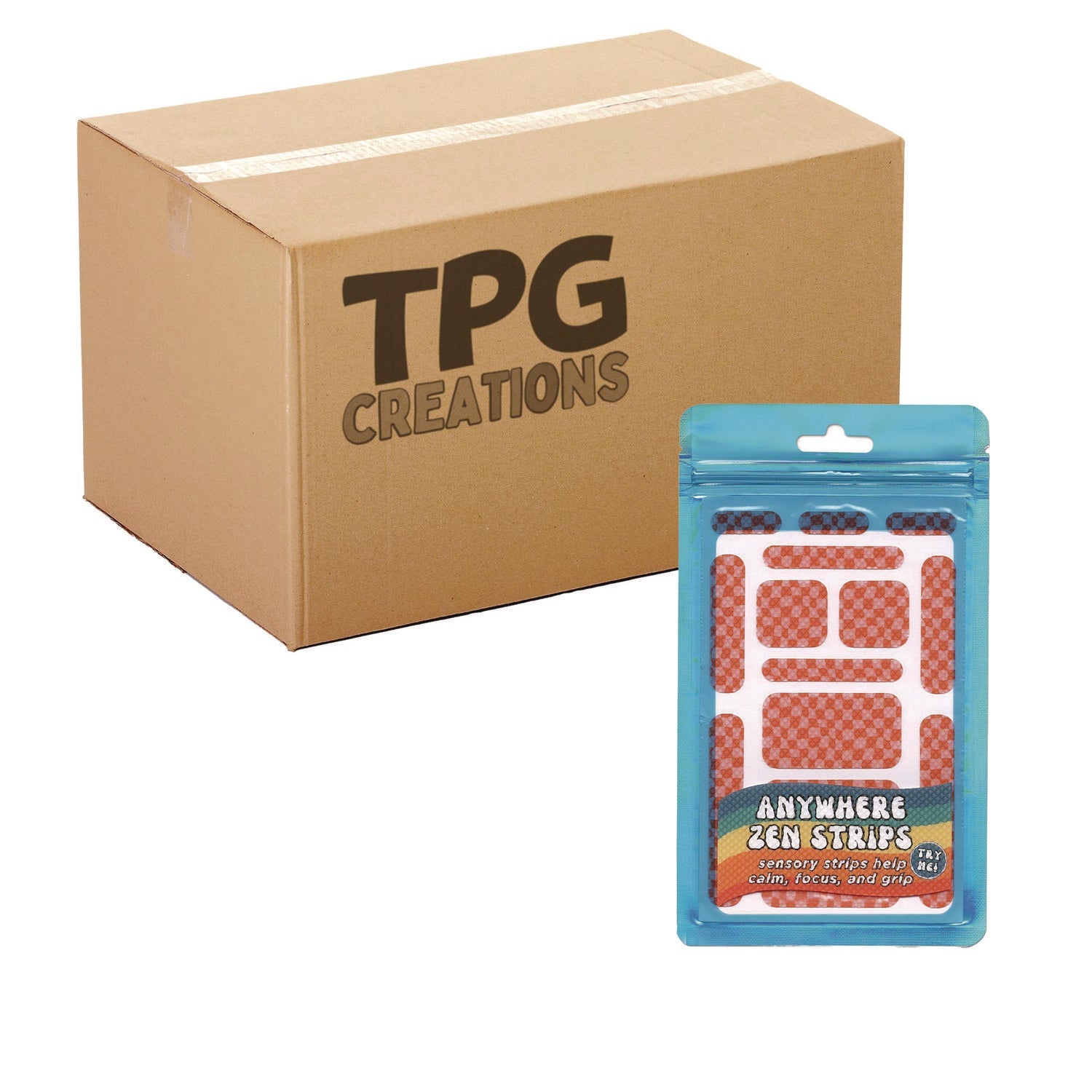 TPG Creations™ Anywhere Zen Strips, Bumpy Checkered, Pink/Red, 13/Set, 24 Sets/Carton