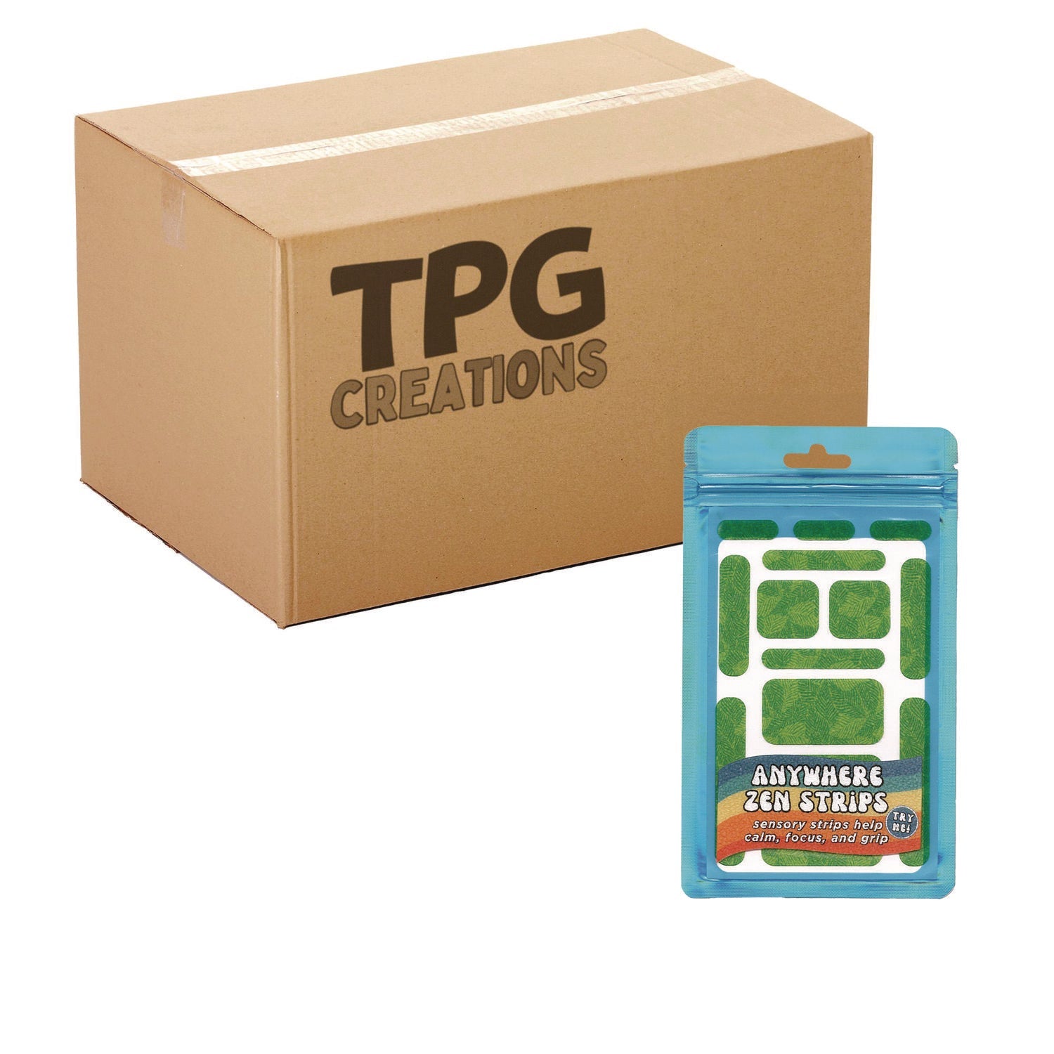 TPG Creations™ Anywhere Zen Strips, Sandy Palm Leaves, Assorted Colors, 13/Set, 24 Sets/Carton