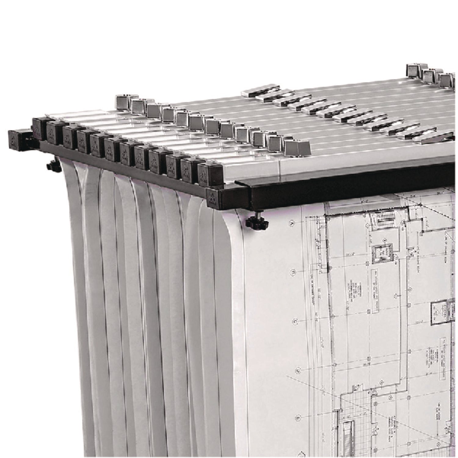 AdirOffice Blueprint Storage Cabinet Steel Vertical Plan Center, Assorted Document Sizes,15" x 27" to 47.25" x 32.5" to 57", Black