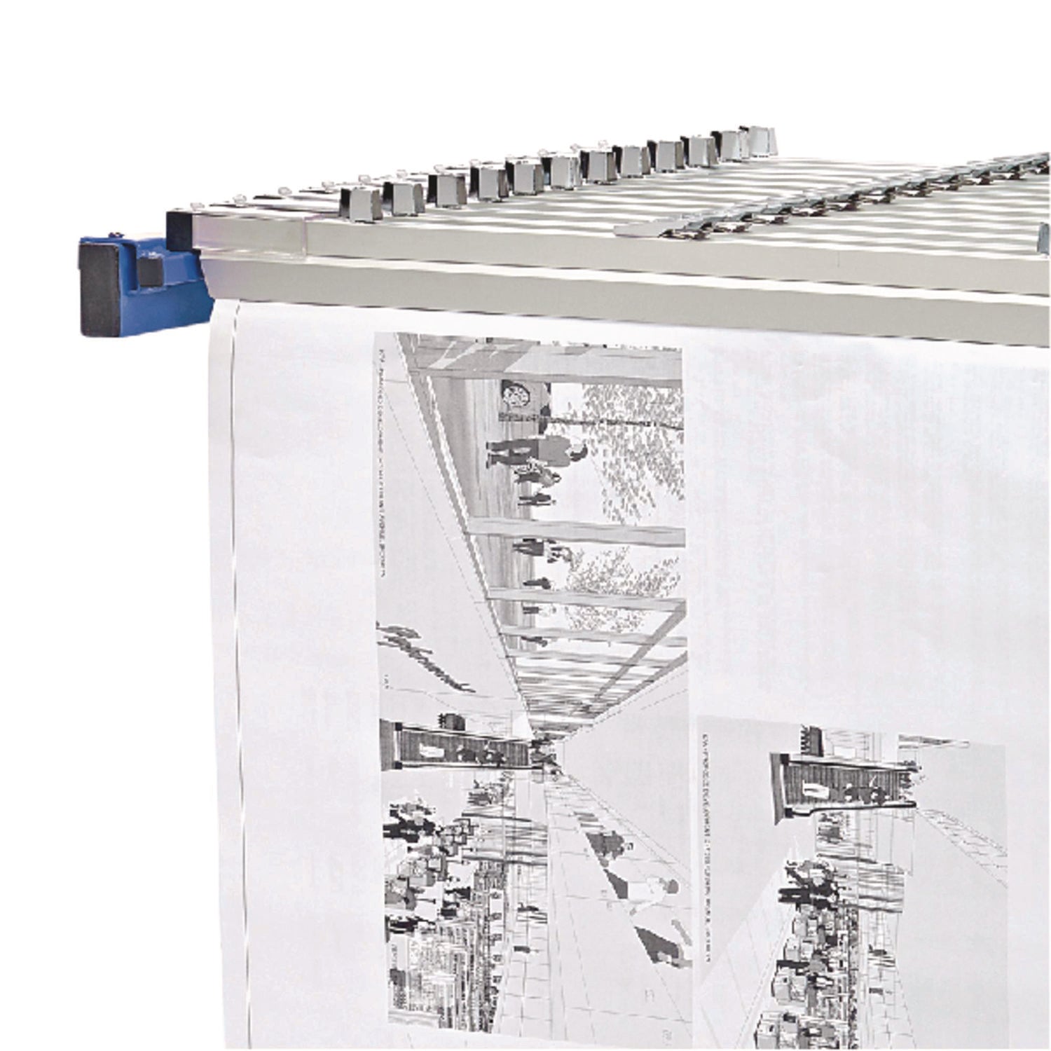 AdirOffice Expandable Blueprint Storage Cabinet Mobile Plan Center, Assorted Document Sizes, 20.5" x 28" to 46.5" x 50.75", Blue