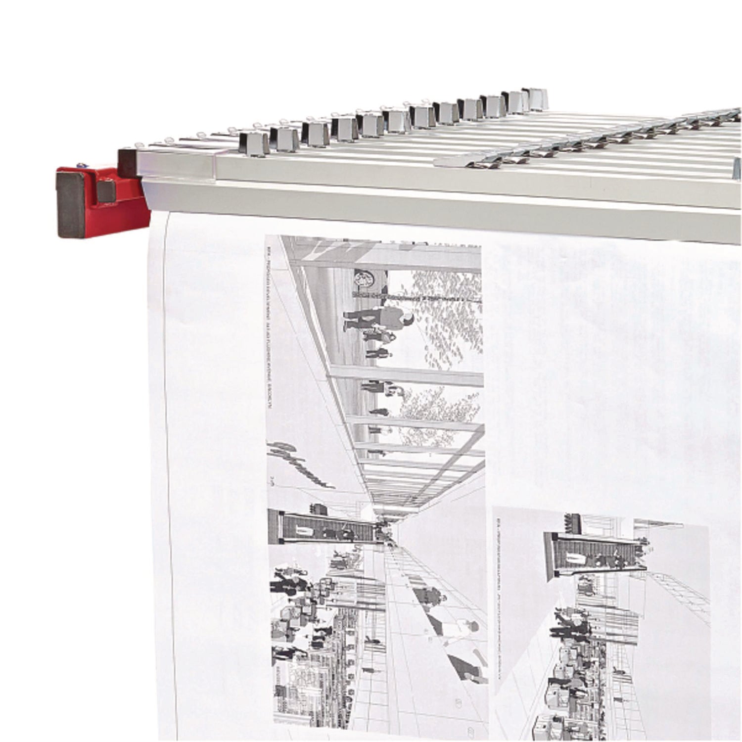 AdirOffice Expandable Blueprint Storage Cabinet Mobile Plan Center, Assorted Document Sizes, 20.5" x 28" to 46.5" x 50.75", Red