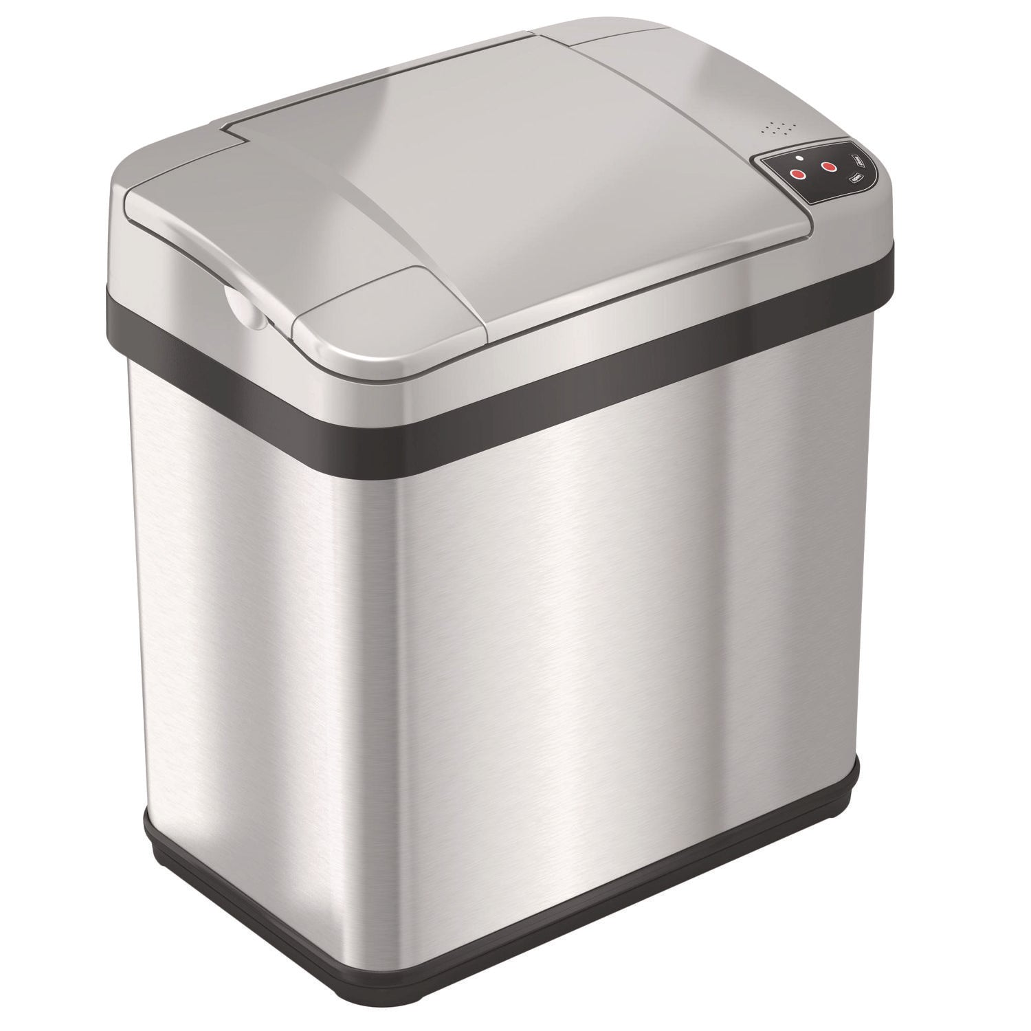 HLS Commercial® Rectangular Sensor Trash Can, 2.5 gal, Plastic, Silver