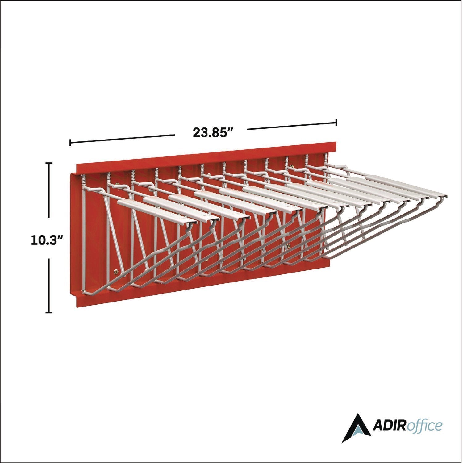 AdirOffice Large File Blueprint Pivot Wall Rack, Assorted Document Sizes Accommodated, 11" x 15.8" x 23.9", Red