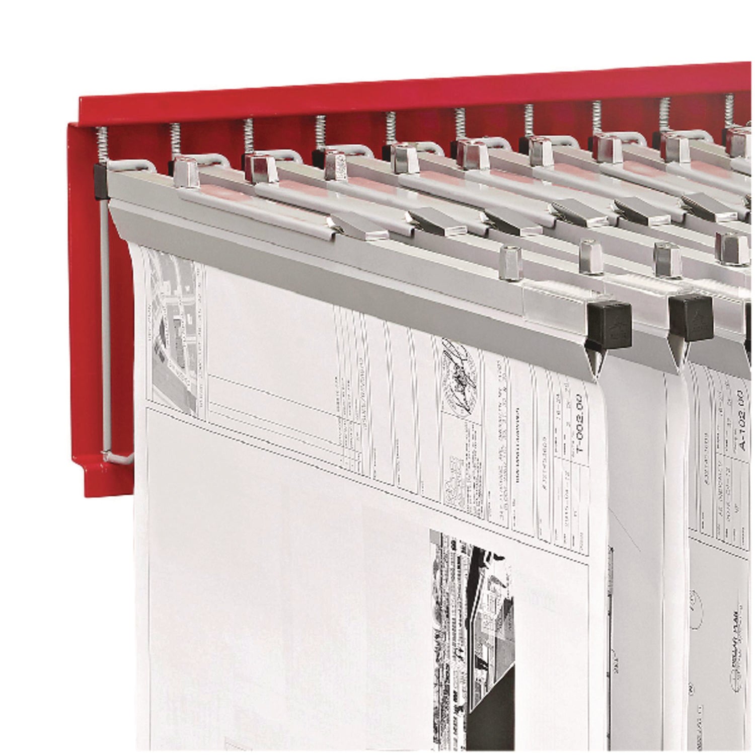 AdirOffice Large File Blueprint Pivot Wall Rack, Assorted Document Sizes Accommodated, 11" x 15.8" x 23.9", Red