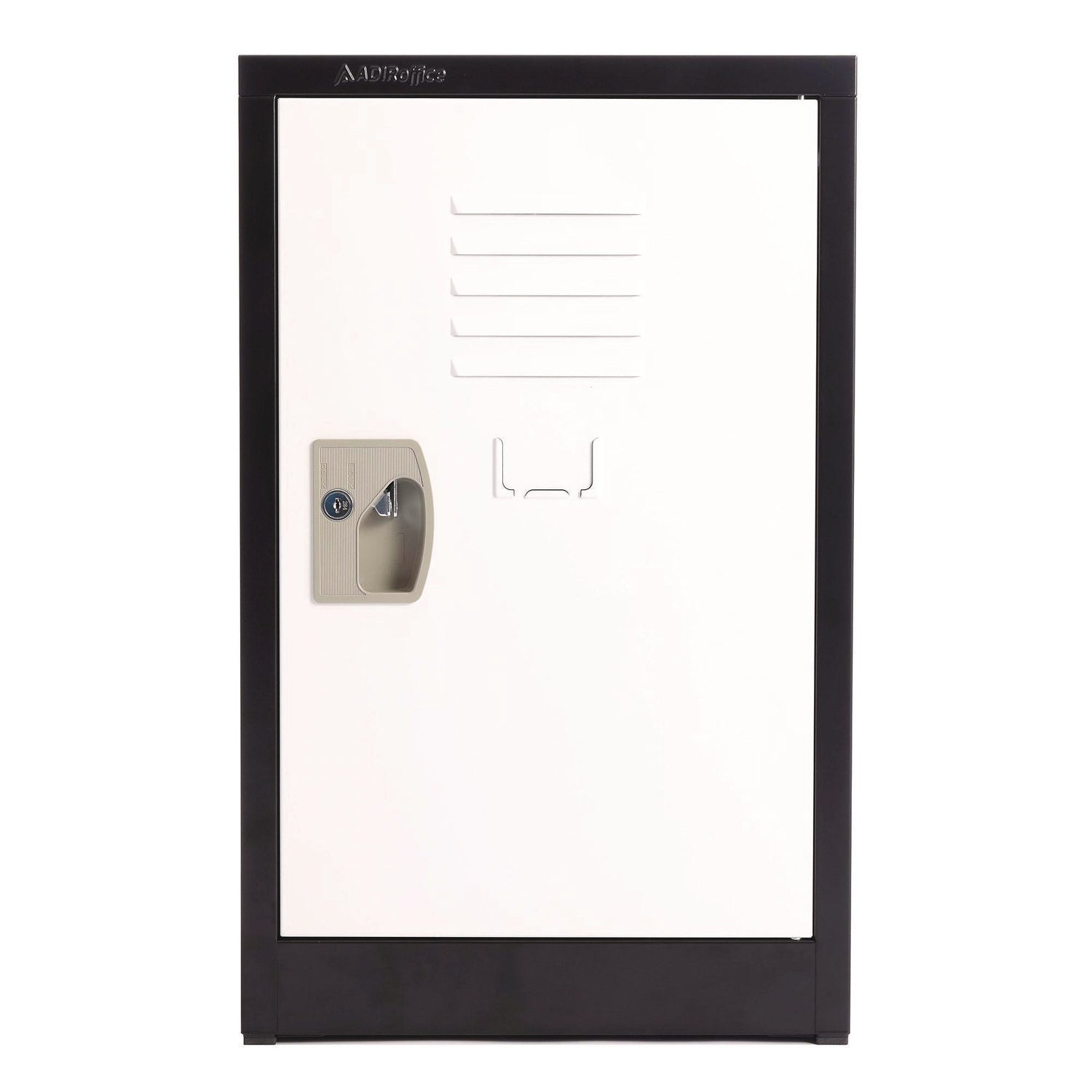 AdirOffice Steel Storage Locker, 1 Compartment, 15 x 15 x 24, Black Body/White Doors