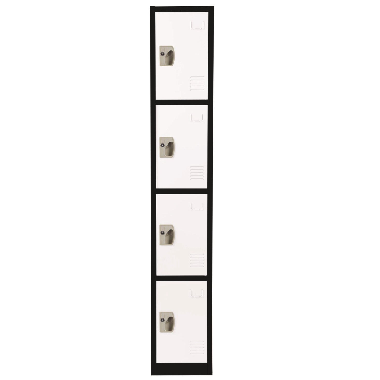 AdirOffice Steel Storage Locker|4-Door Blk/Wht