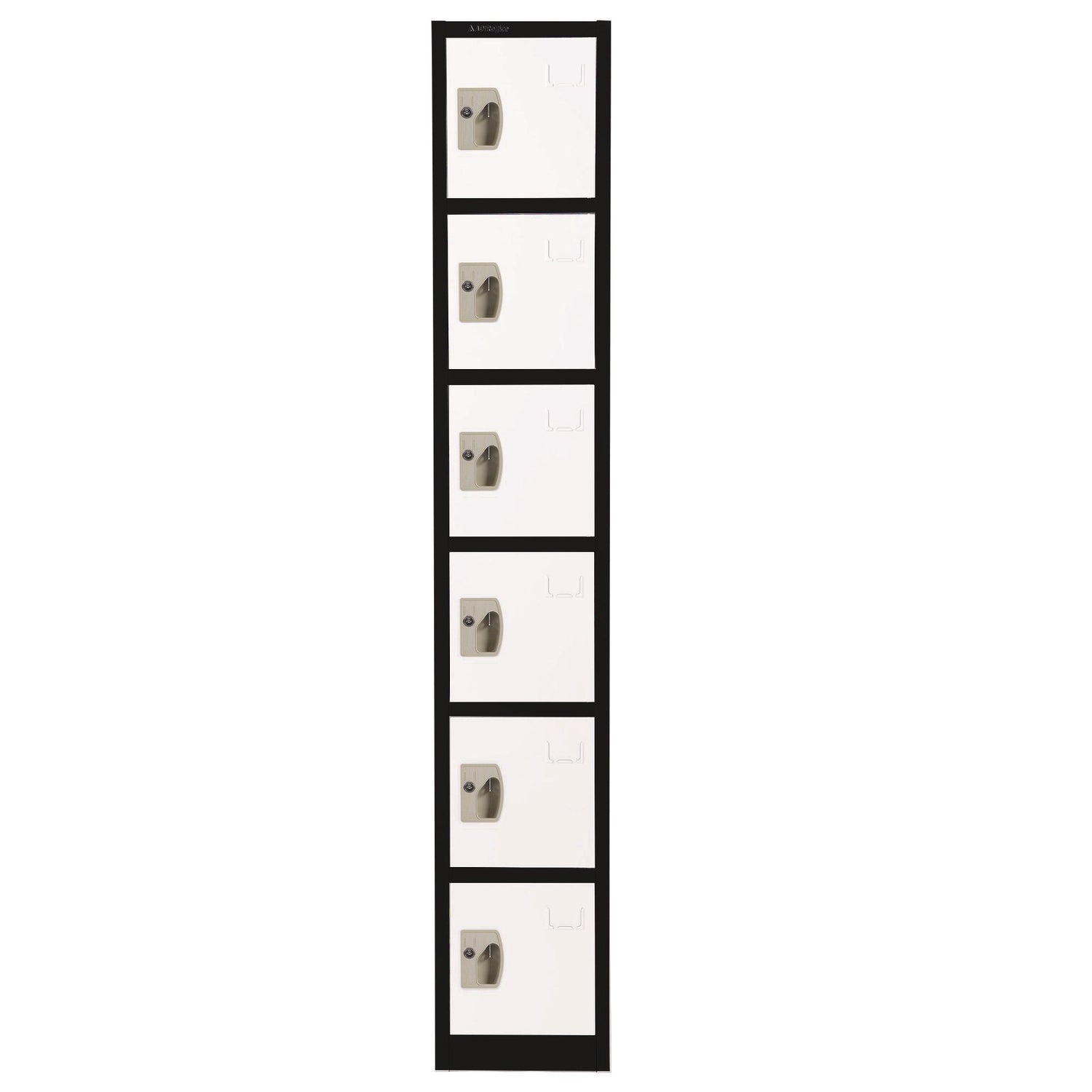 AdirOffice Steel Storage Locker|6-Door Blk/Wht
