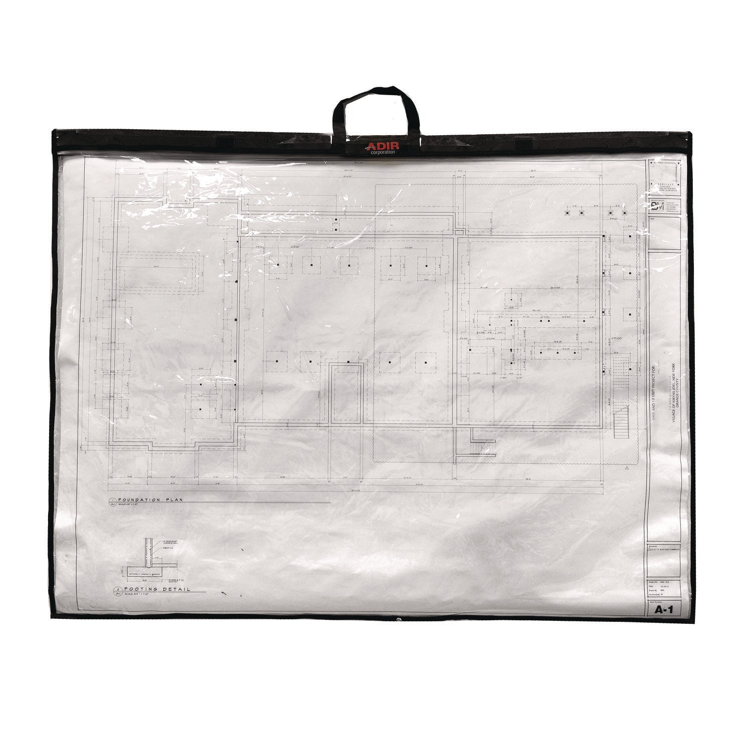 AdirOffice Large Document Protection Blueprint Plan Holder, Holds ARCH E (36" x 48"), Clear