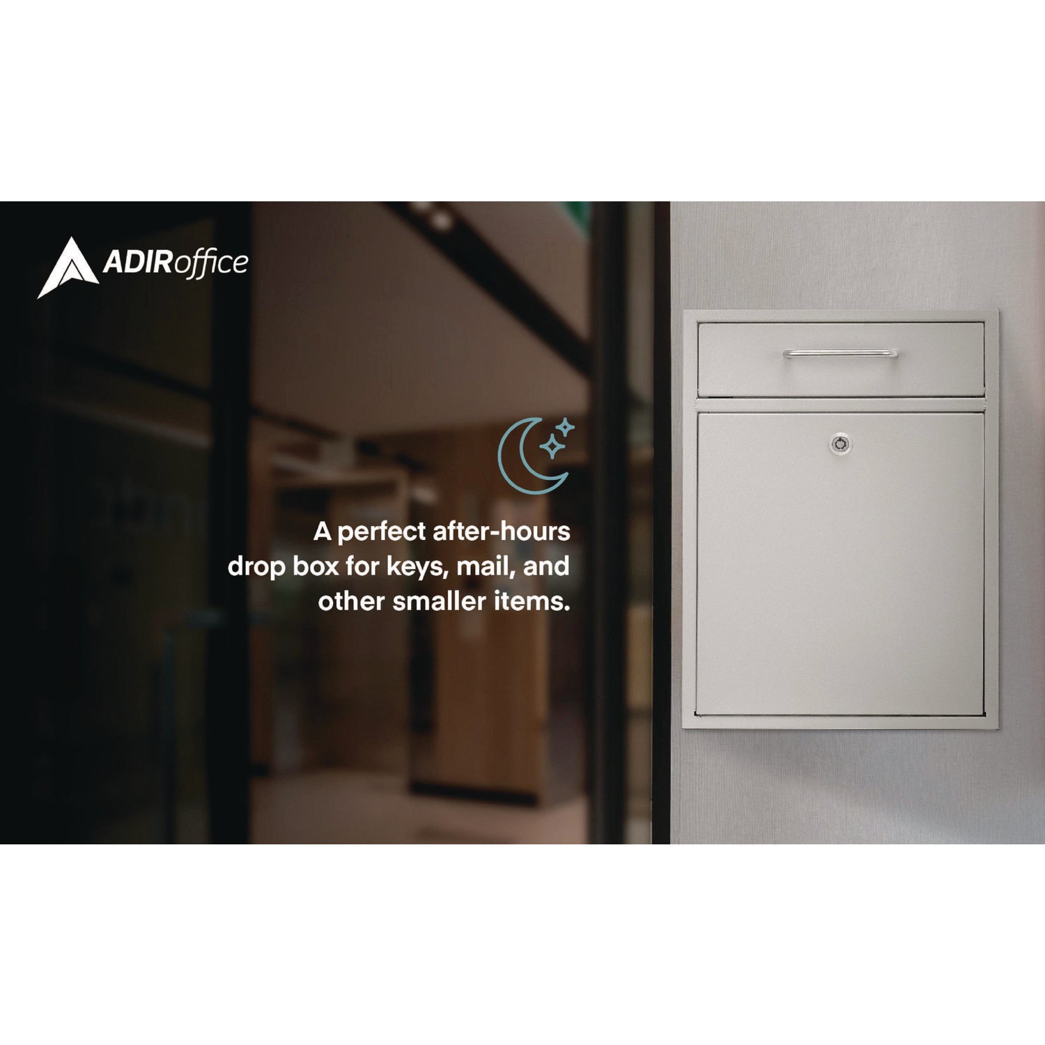 AdirOffice Large Ultimate Secure Drop Box Wall Mounted Mail Box, 11.2 x 4.7 x 16.2, White