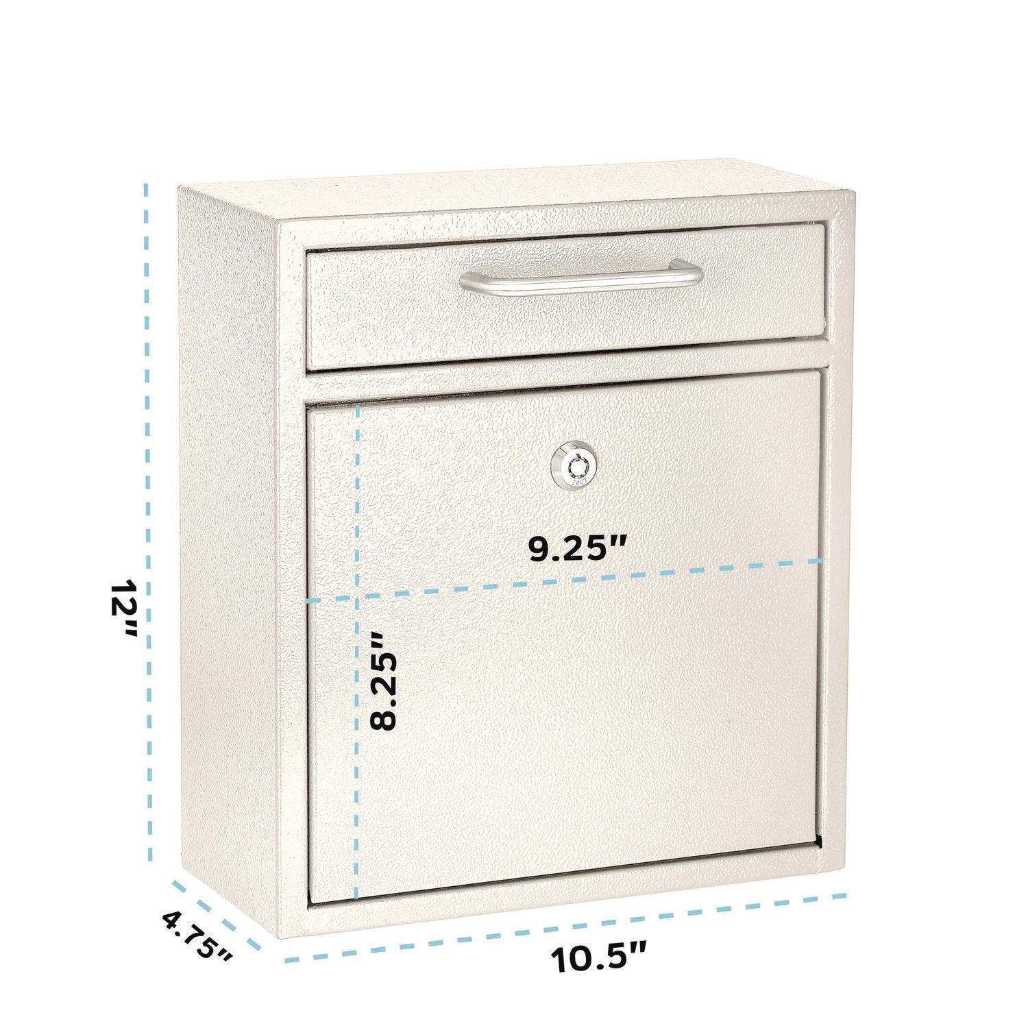 AdirOffice Medium Ultimate Wall Mounted Mail Box, 10.4 x 4.5 x 12, White
