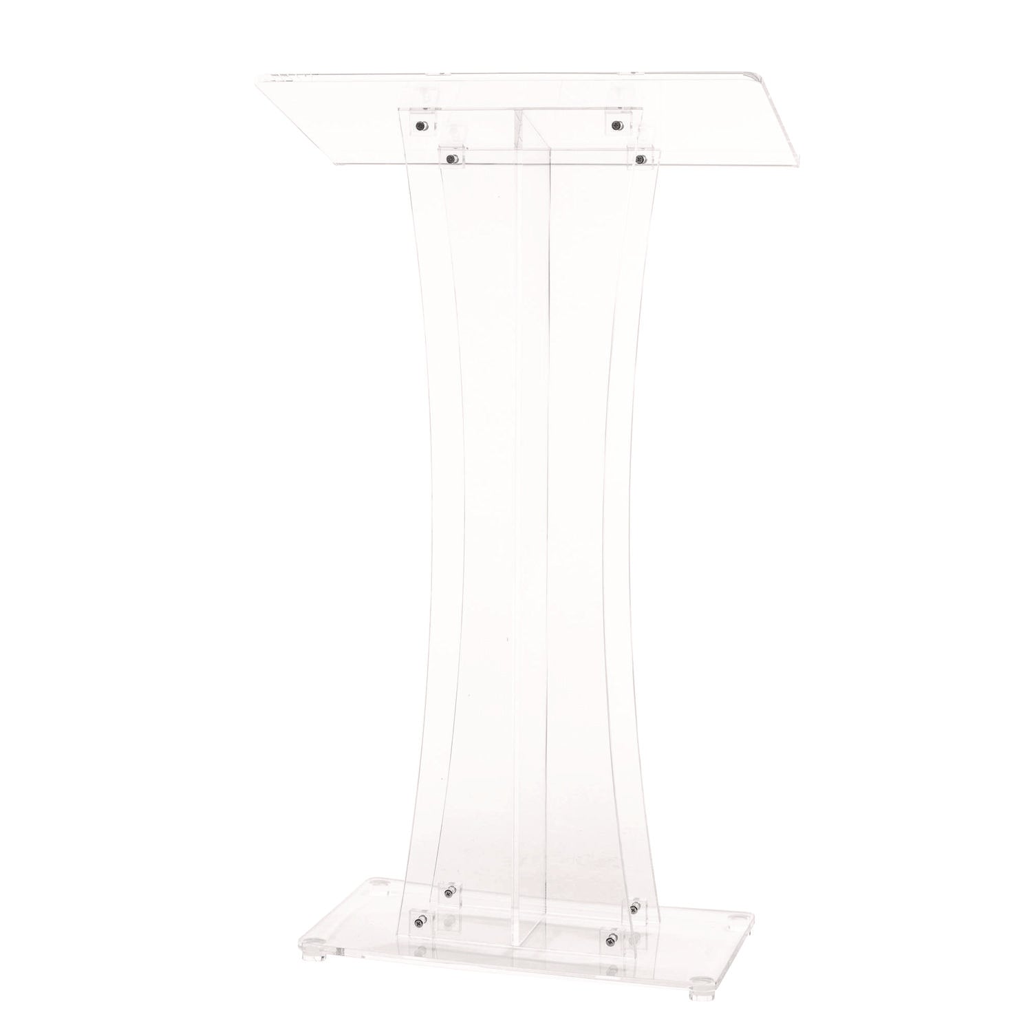 AdirOffice Acrylic Stand-Up Podium Lectern Speaker Stand, 26 x 13 x 47, Clear