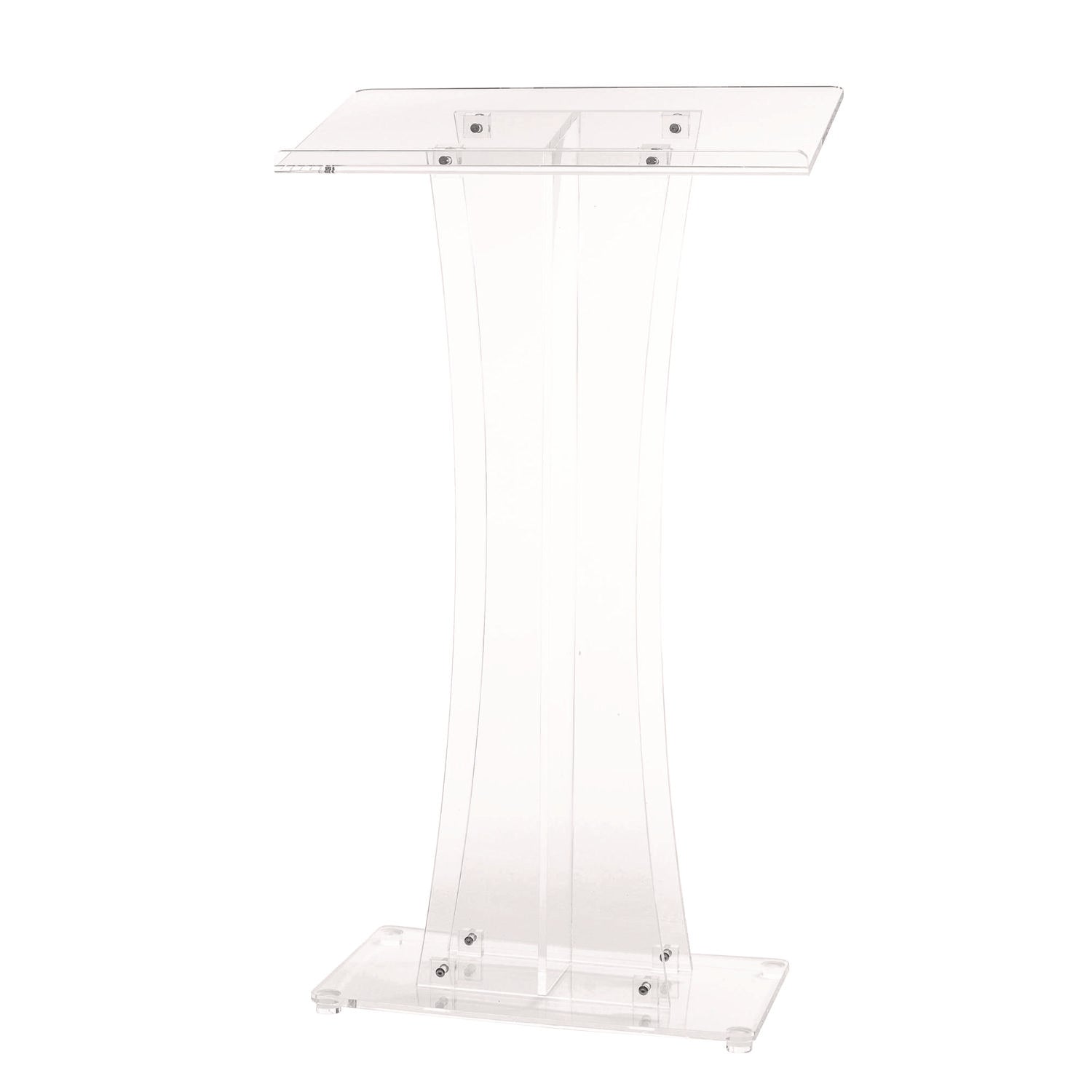 AdirOffice Acrylic Stand-Up Podium Lectern Speaker Stand, 26 x 13 x 47, Clear