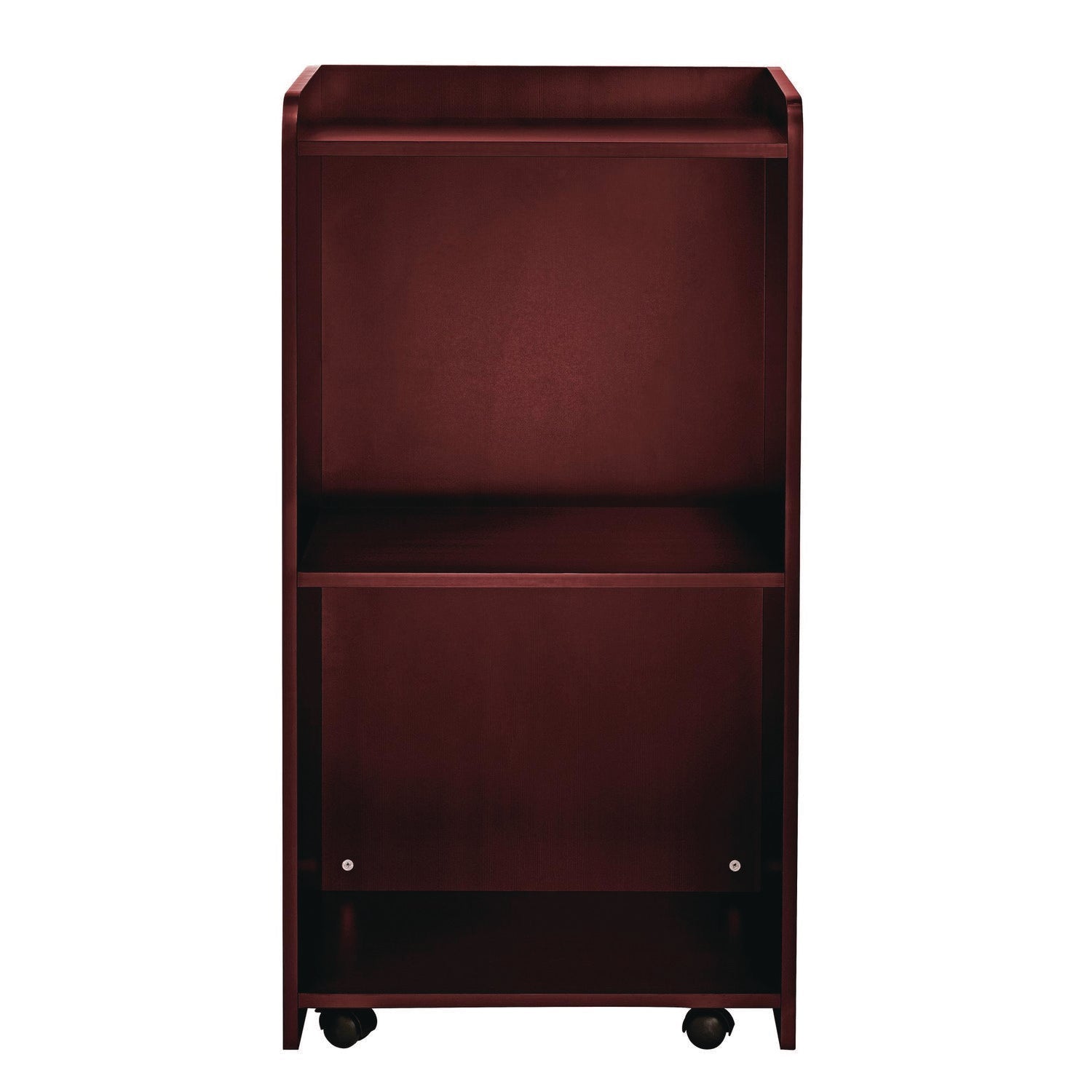 AdirOffice Wood Mobile Presentation Lectern Speaker Stand with Shelves, 22.44 x 16.53 x 45.98, Mahogany