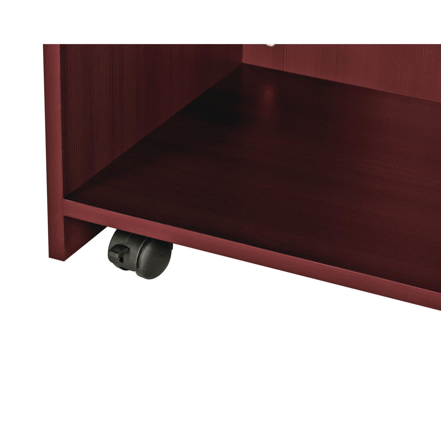 AdirOffice Wood Mobile Presentation Lectern Speaker Stand with Shelves, 22.44 x 16.53 x 45.98, Mahogany