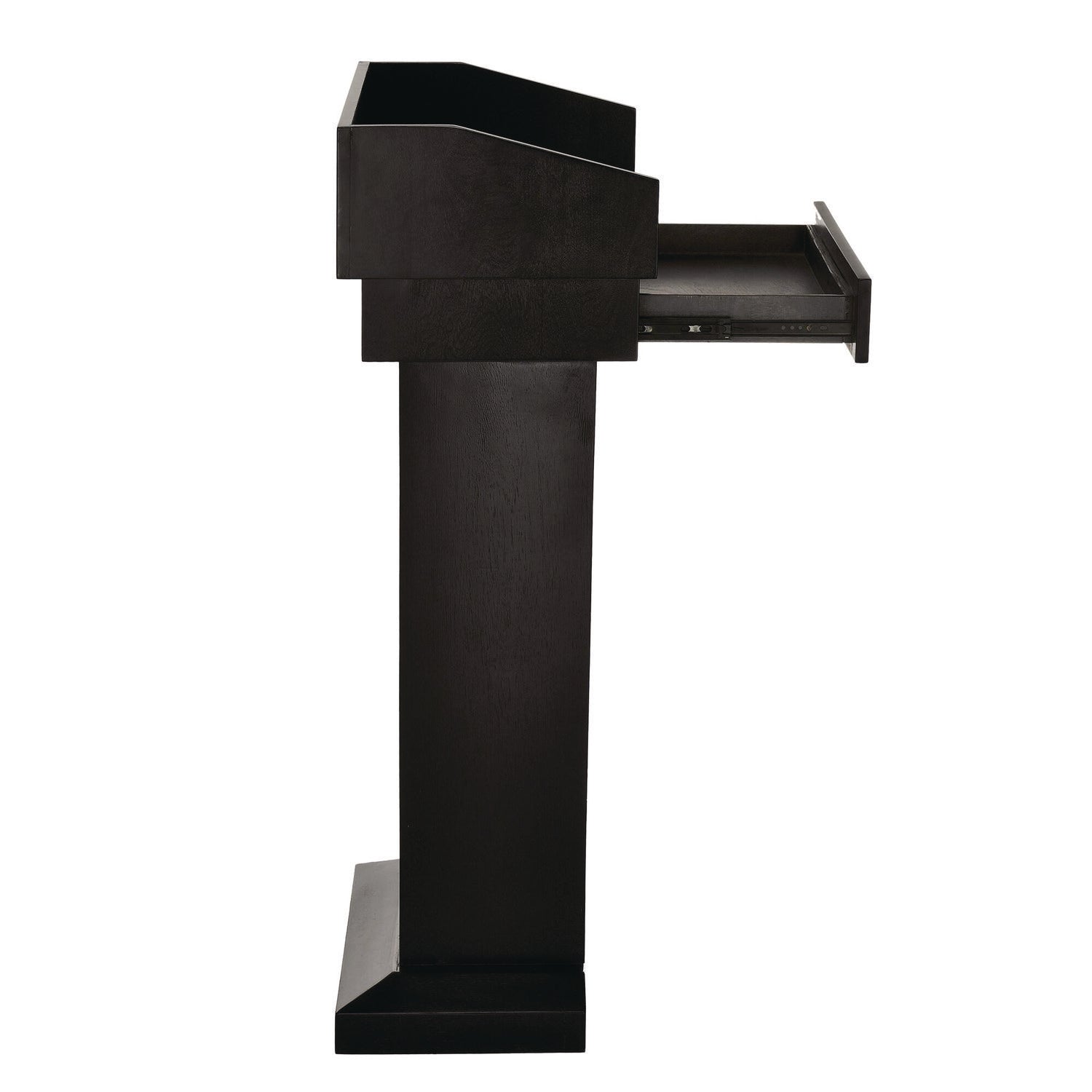 AdirOffice Wood Stand-Up Podium Lectern Speaker Stand with Drawer and Storage Area, 27.55 x 14 x 43.3, Black
