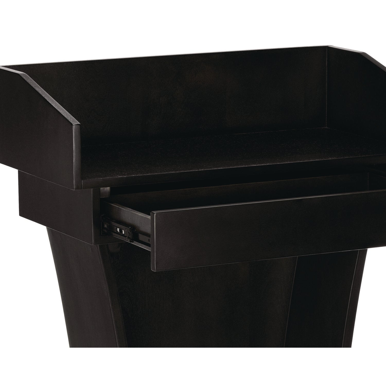AdirOffice Wood Stand-Up Podium Lectern Speaker Stand with Drawer and Storage Area, 27.55 x 14 x 43.3, Black