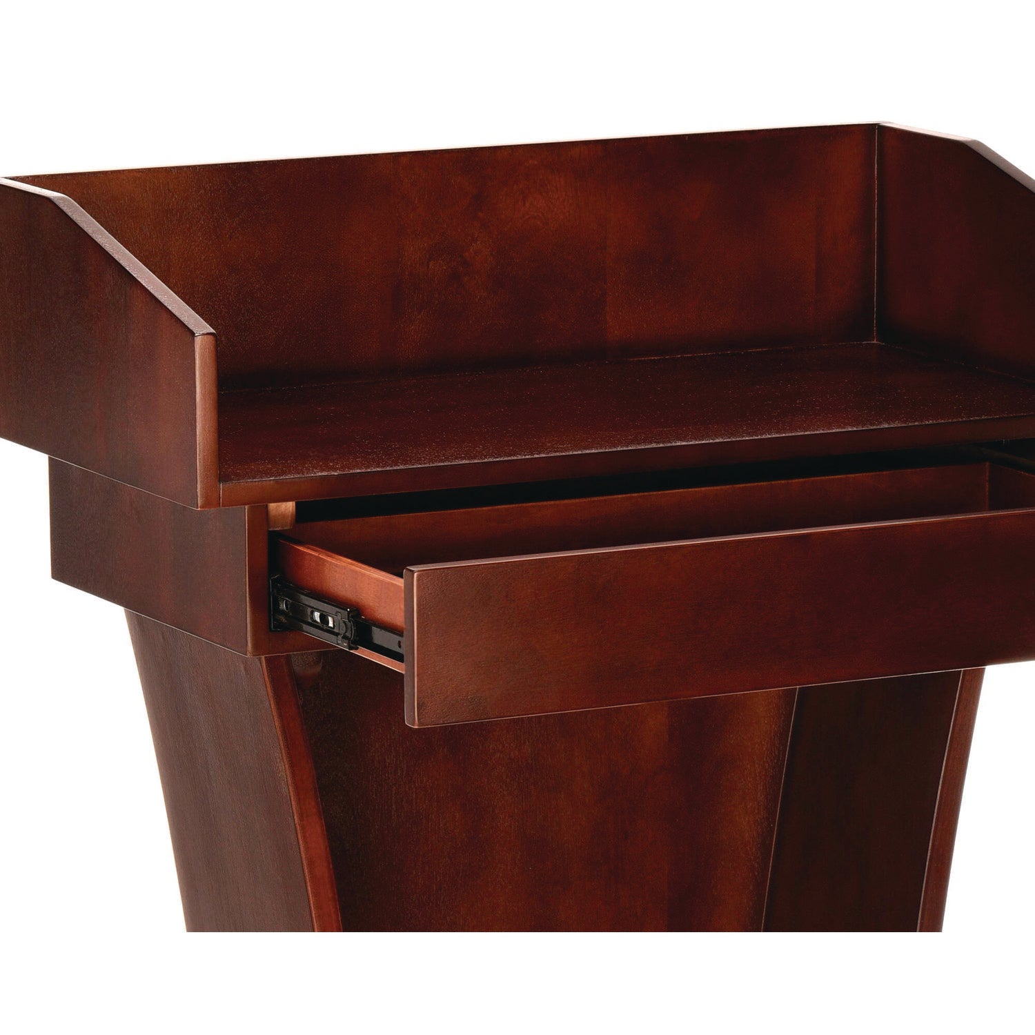 AdirOffice Wood Stand-Up Podium Lectern Speaker Stand with Drawer and Storage Area, 27.55 x 14 x 43.3, Cherry