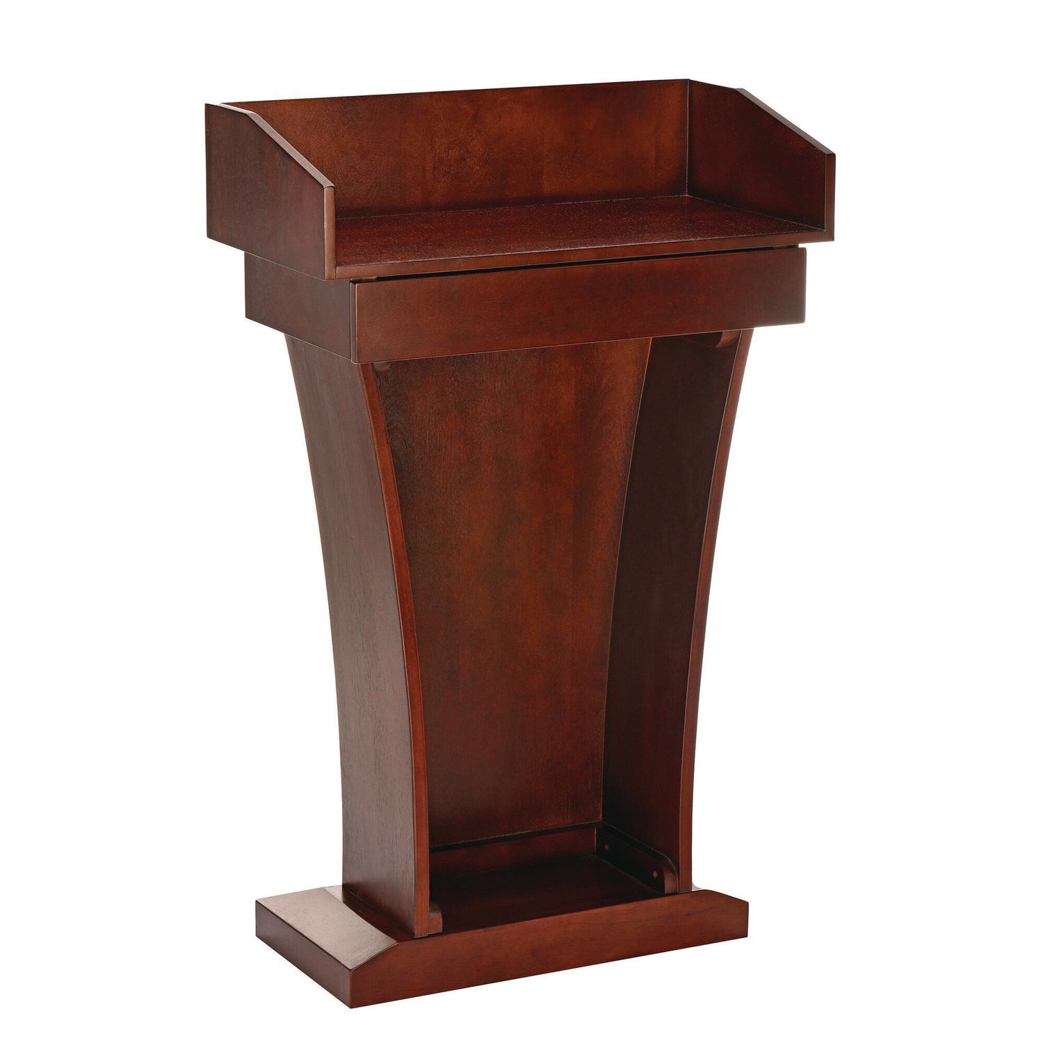 AdirOffice Wood Stand-Up Podium Lectern Speaker Stand with Drawer and Storage Area, 27.55 x 14 x 43.3, Cherry