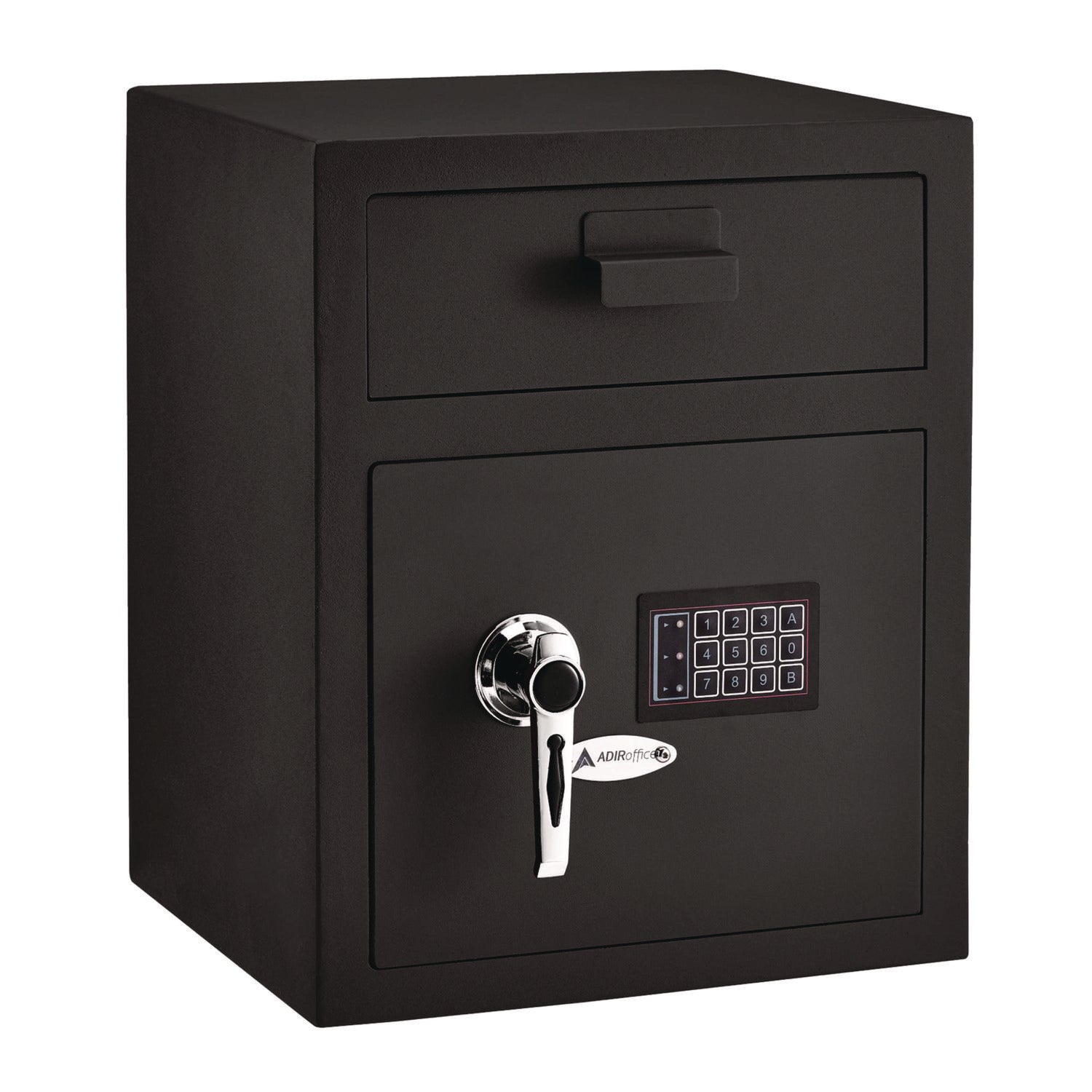 AdirOffice 1.1 cu ft Steel Digital Secure Money Deposit Safe with Digital keypad, 15.3 x 13.5 x 19, Black