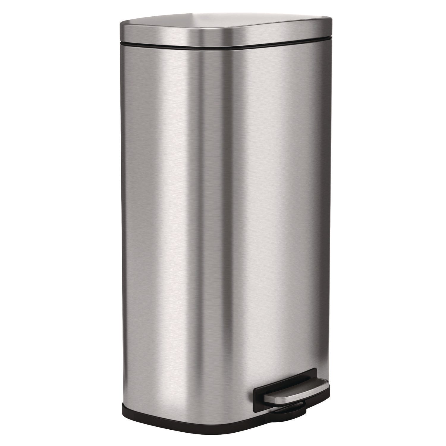 HLS Commercial® Fire-Resistant Step Pedal Trash Can, 8 gal, Plastic/Stainless Steel, Silver