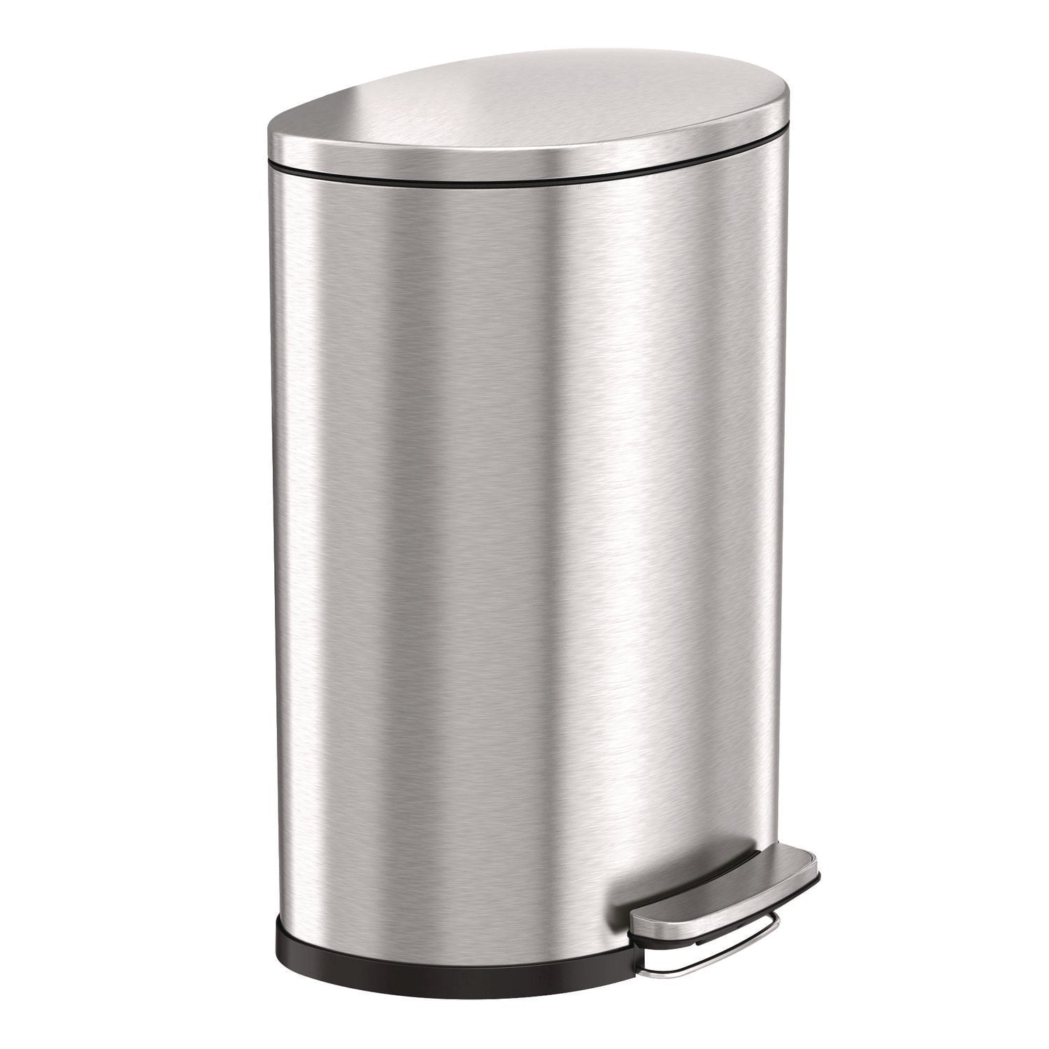 HLS Commercial® Fire-Resistant Step Pedal Trash Can, 13 gal, Plastic/Stainless Steel, Silver