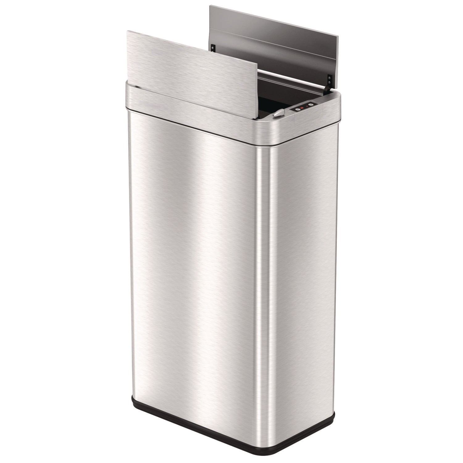 HLS Commercial® Wings Lid Sensor Trash Can, 18 gal, Plastic/Stainless Steel, Silver