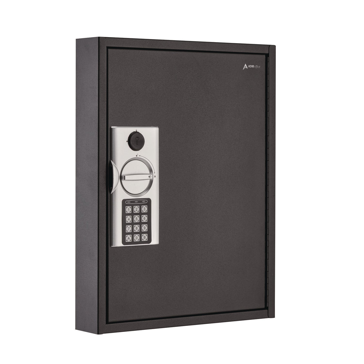 AdirOffice Steel Digital Lock Key Cabinet, 60-Key, 13 x 2.6 x 17, Stainless Steel 304, Black