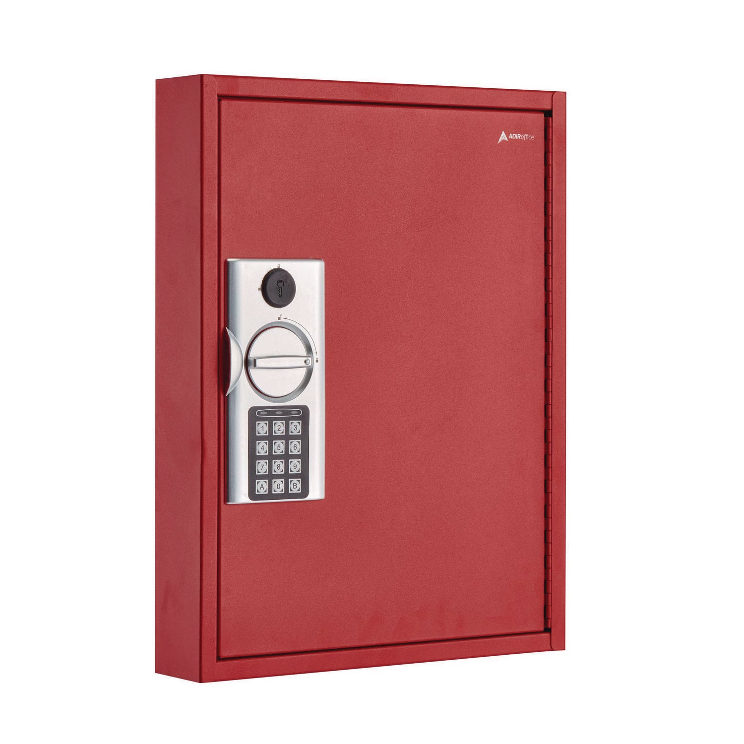 AdirOffice Steel Digital Lock Key Cabinet, 60-Key, 13 x 2.6 x 17, Stainless Steel 304, Red