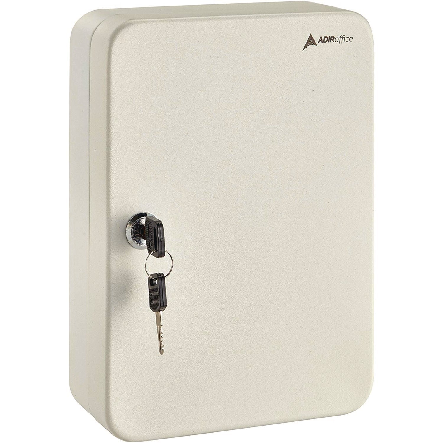 AdirOffice Steel Secure Key Cabinet with Key Lock, 48-Key, 7.1 x 3.1 x 10, Stainless Steel 304, White