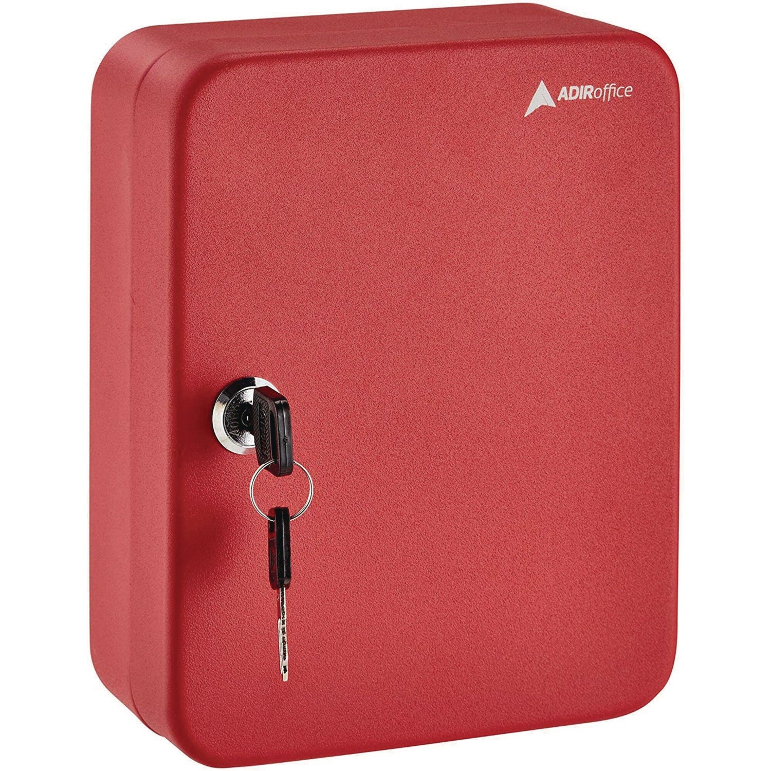 AdirOffice Steel Secure Key Cabinet with Key Lock, 48-Key, 7.1 x 3.1 x 10, Stainless Steel 304, Red