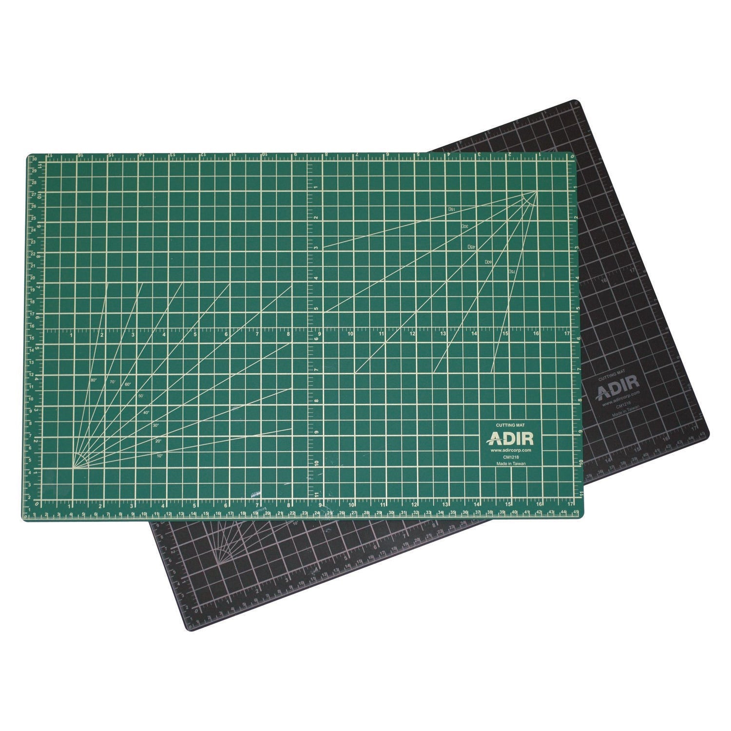 AdirOffice Reversible Self Healing Cutting Mat, 18 x 36, Green/Black