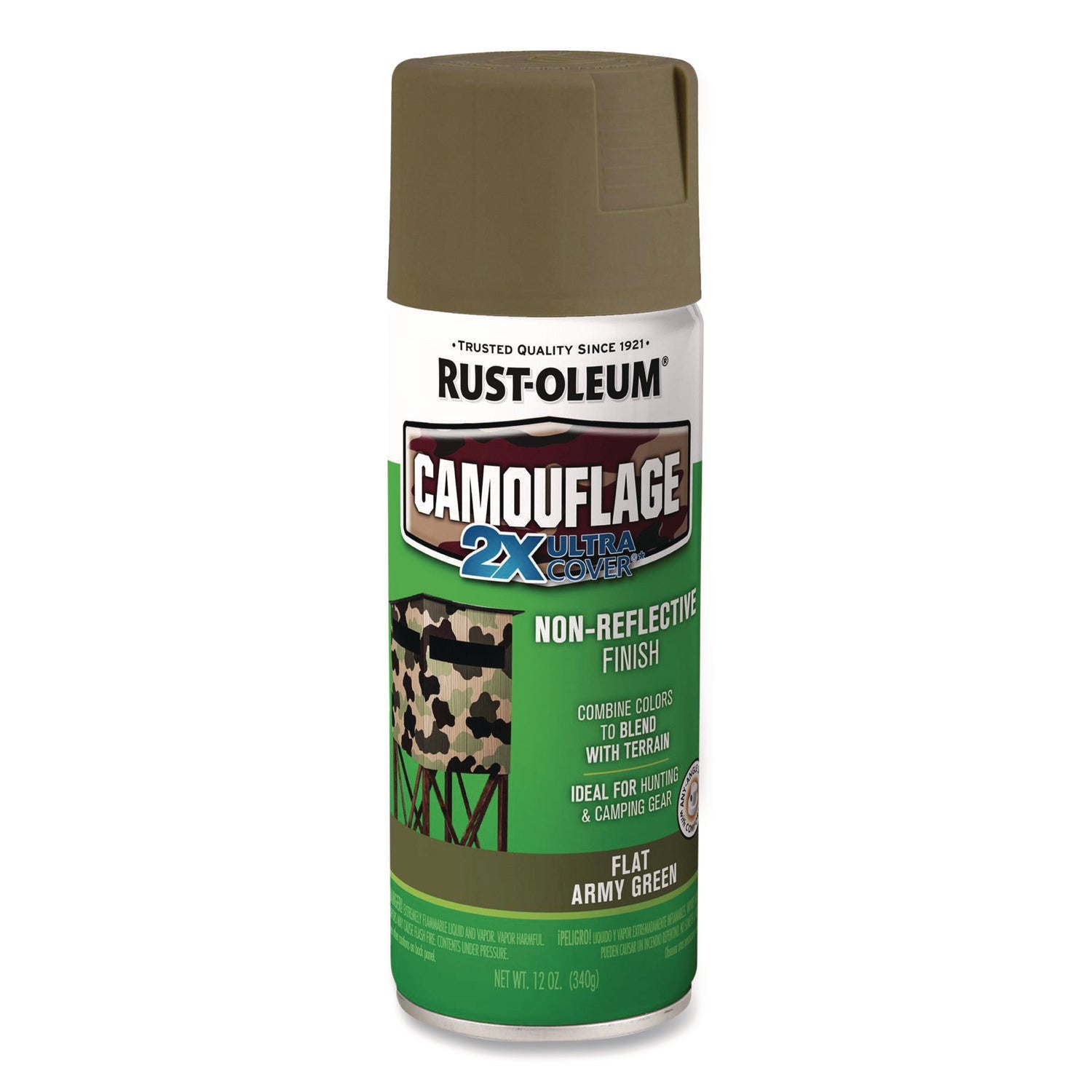 Rust-Oleum® Camouflage Spray Paint, Flat Army Green, 12 oz Aerosol Can