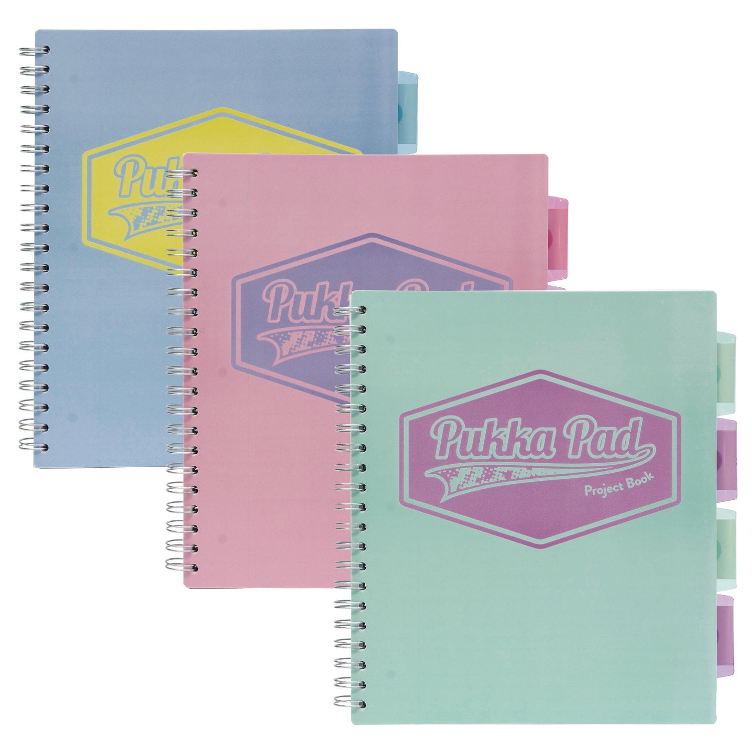 PUKKA PAD® Letter Size Project Book, 5-Subject, Medium/College Rule, Assorted Cover, (100) 11 x 8.5 Sheets, 3/Pack